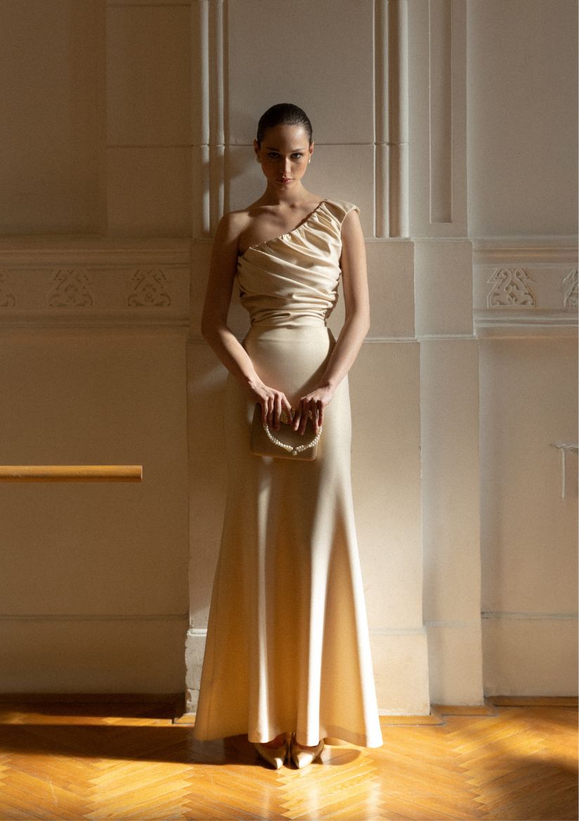slim fit dress slacks Portia & Scarlett PS24942: Stunning Fitted Gown – Mydressline
