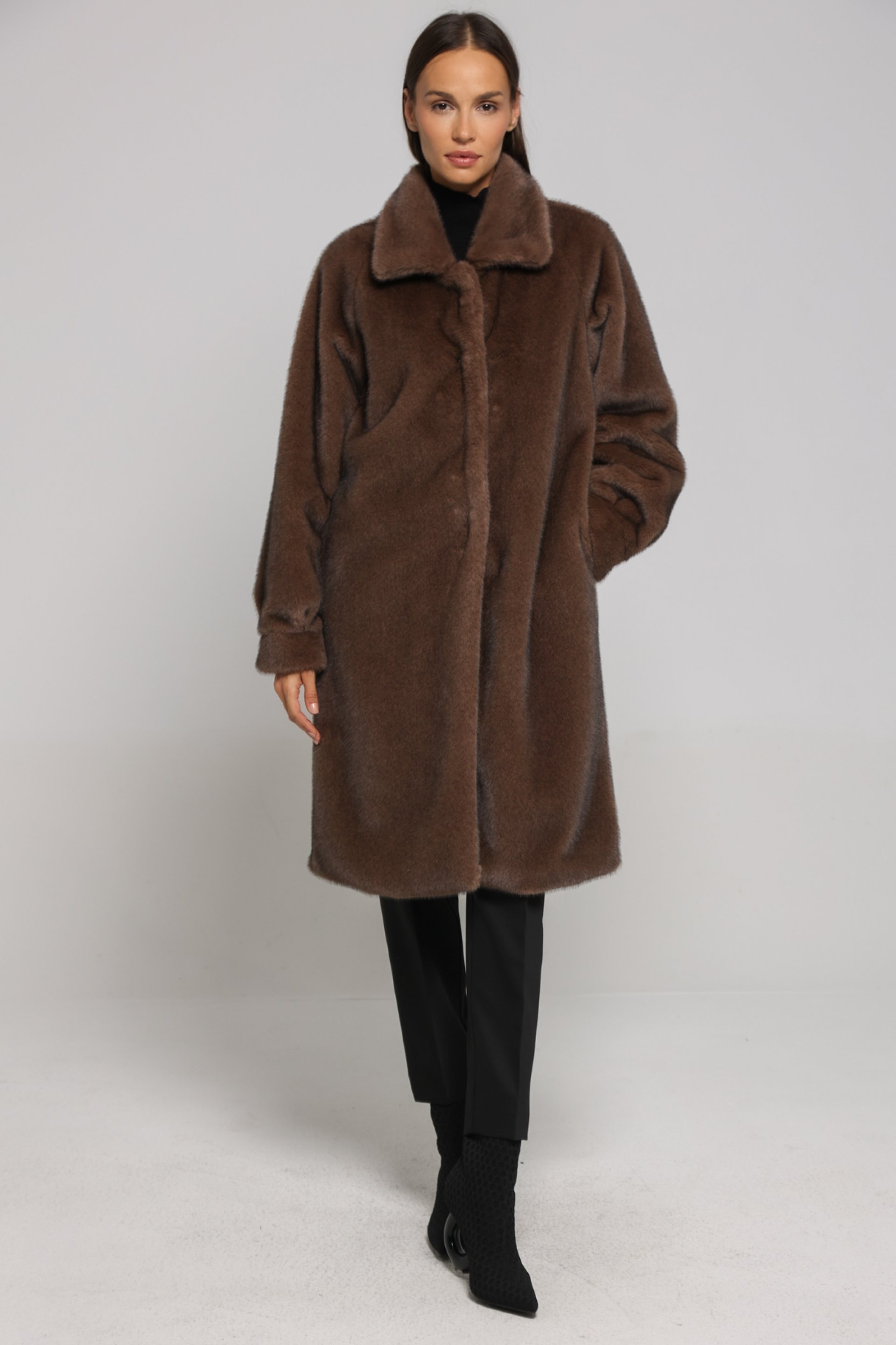 BRAON BUNDA OD VEŠTAČKOG KRZNA – PS Fashion, BRAON BUNDA OD VEŠTAČKOG KRZNA