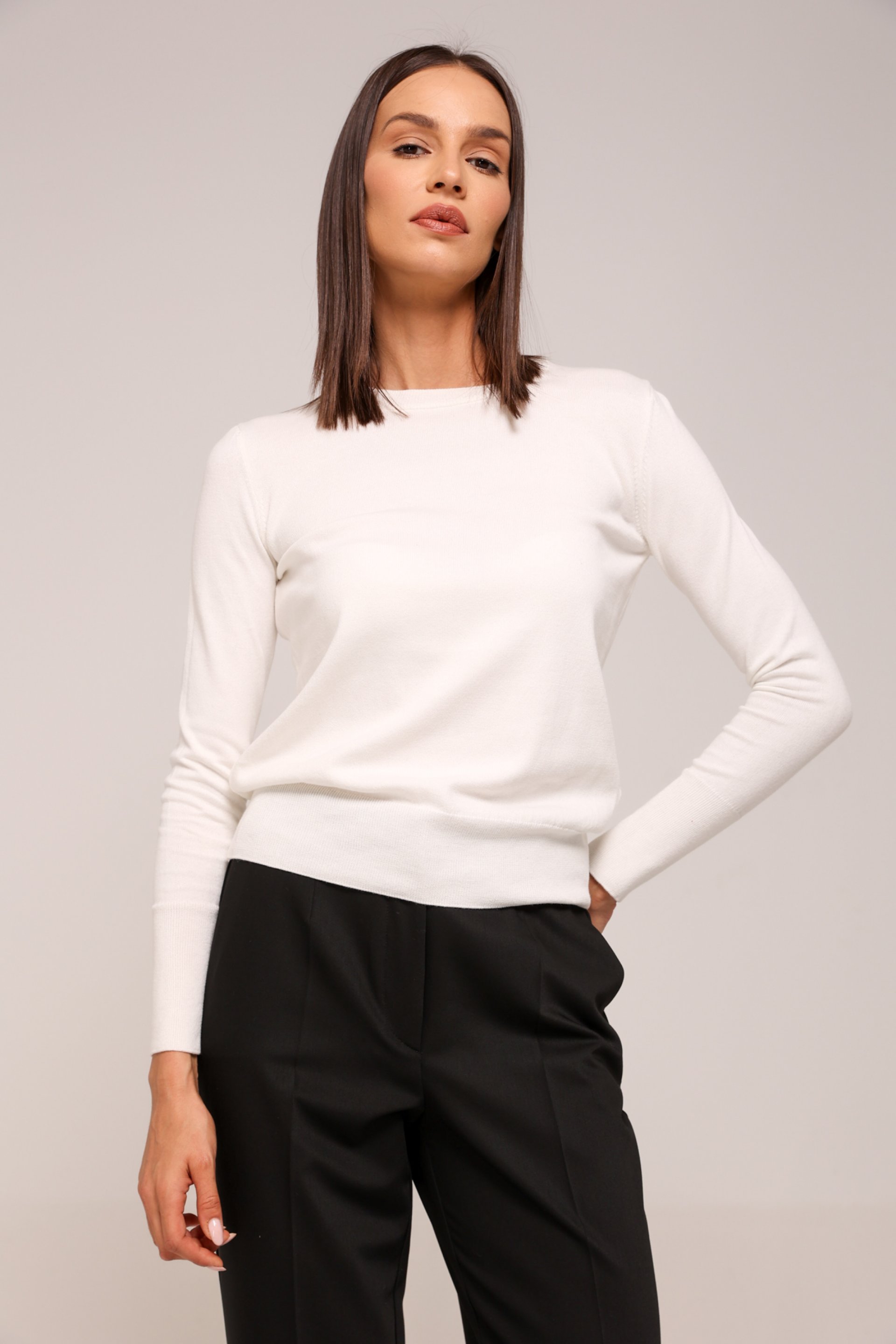 BELI PAMUČNI DŽEMPER – PS Fashion, BELI PAMUČNI DŽEMPER