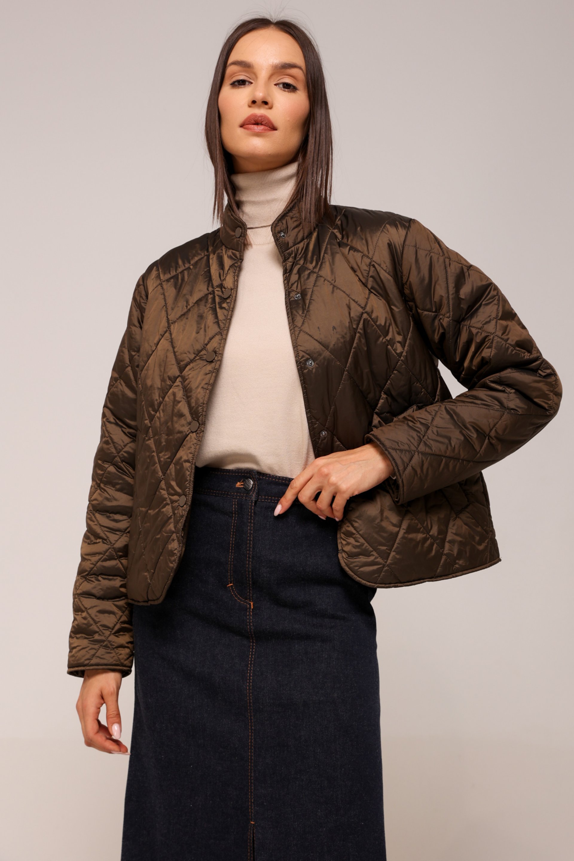 BRAON PROŠIVENA JAKNA – PS Fashion, BRAON PROŠIVENA JAKNA