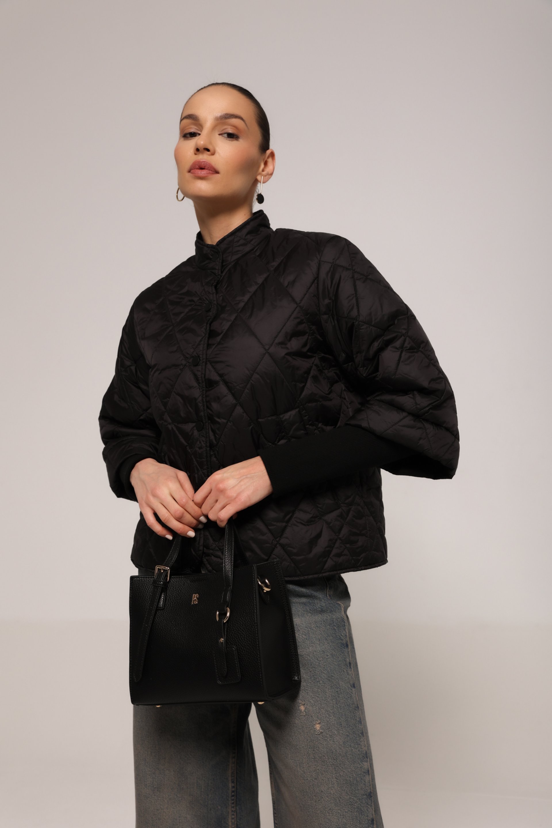 CRNA PROŠIVENA JAKNA – PS Fashion, CRNA PROŠIVENA JAKNA