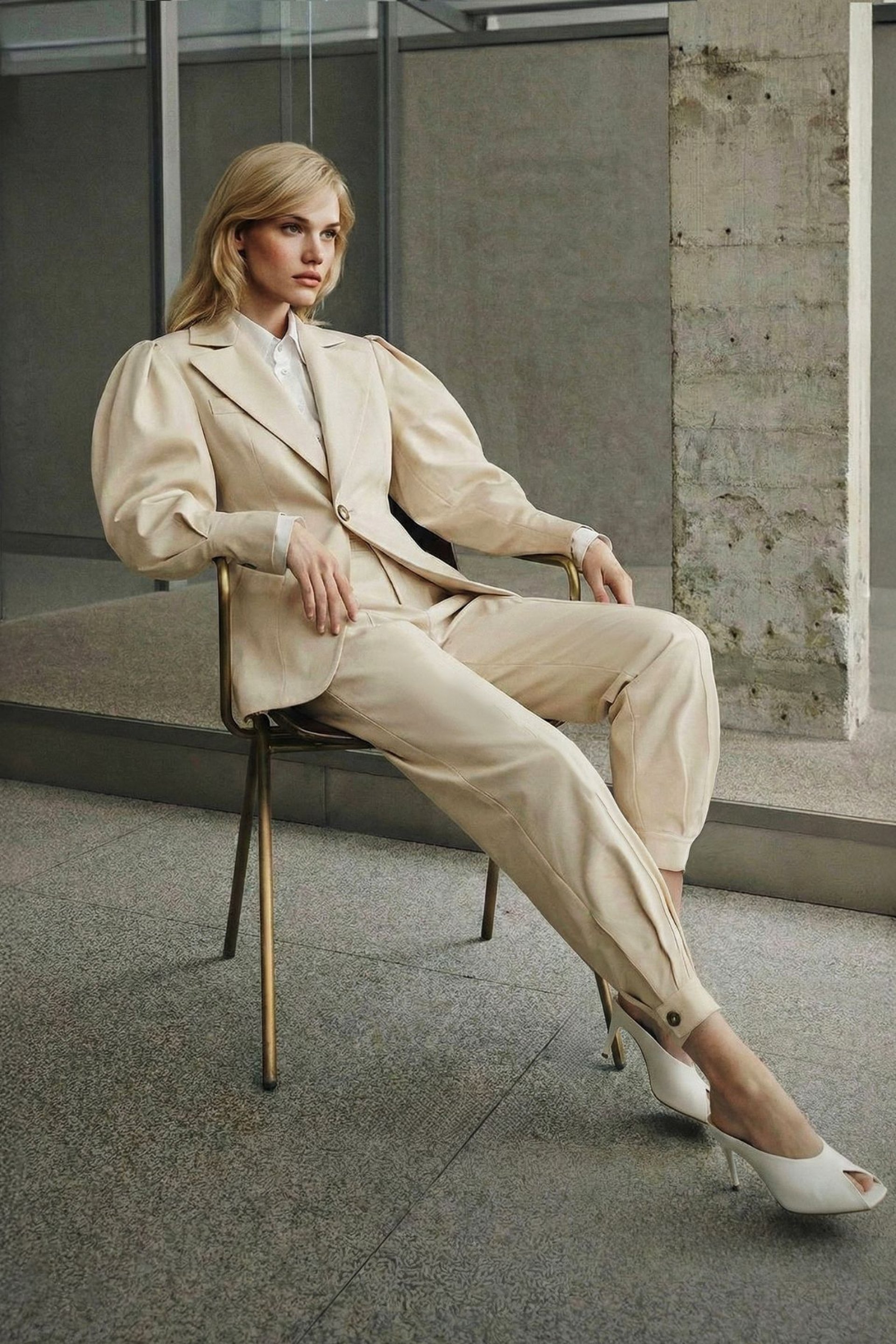 STRUKIRANI BLEJZER SA NAGLAŠENIM RUKAVIMA – PS Fashion, STRUKIRANI BLEJZER SA NAGLAŠENIM RUKAVIMA