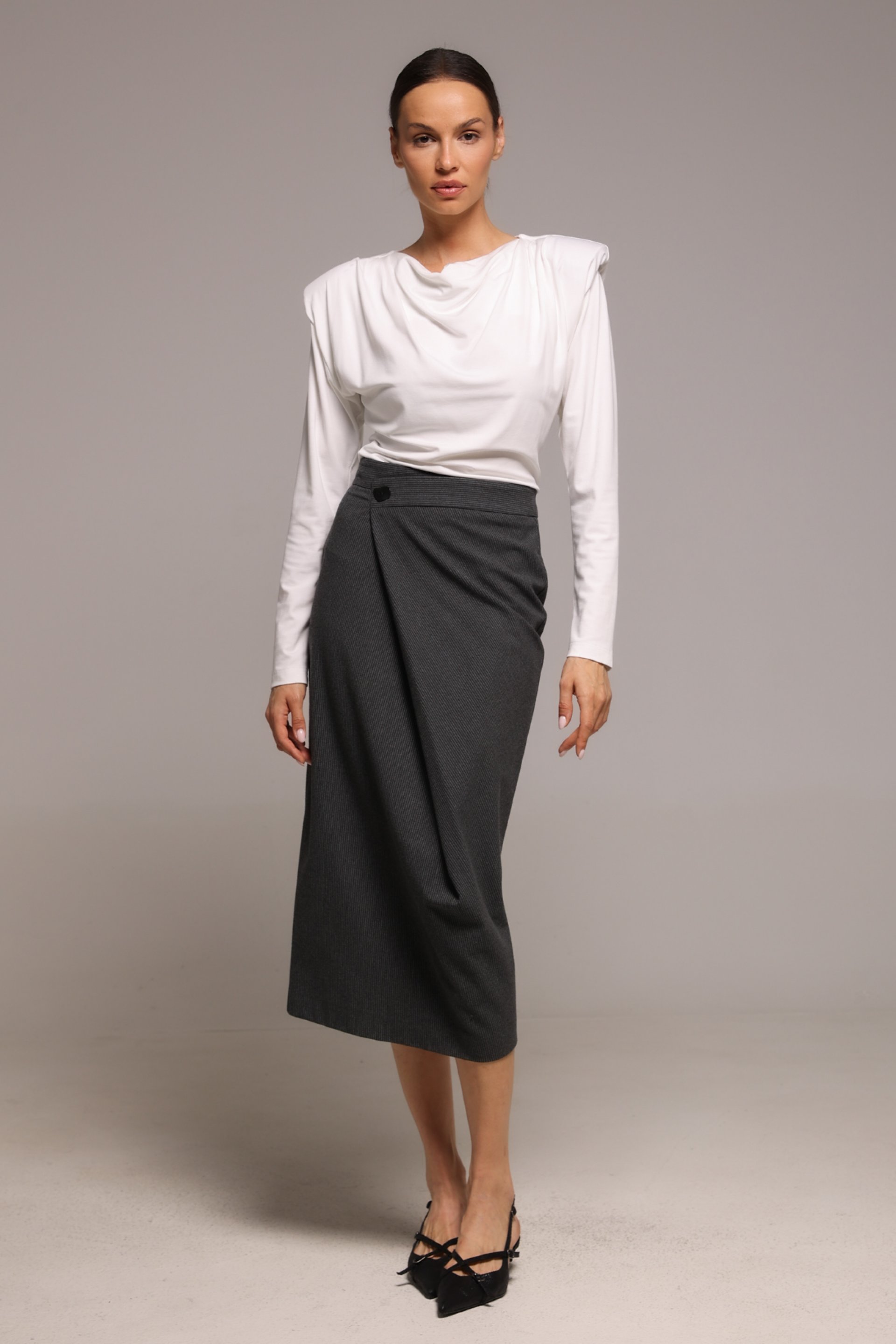 MIDI SUKNJA SA PREKLOPOM – PS Fashion, MIDI SUKNJA SA PREKLOPOM