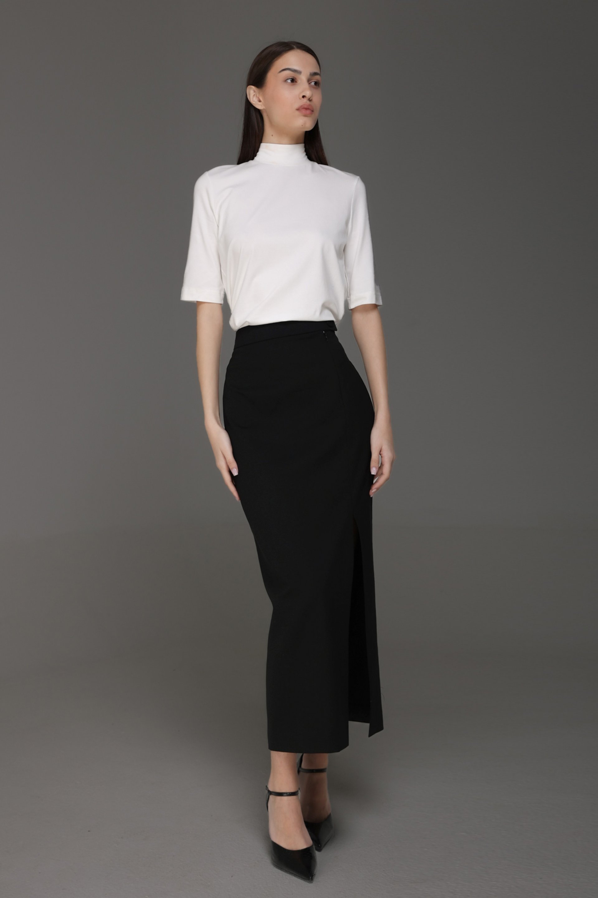 MIDI SUKNJA SA ŠLICEM – PS Fashion, MIDI SUKNJA SA ŠLICEM