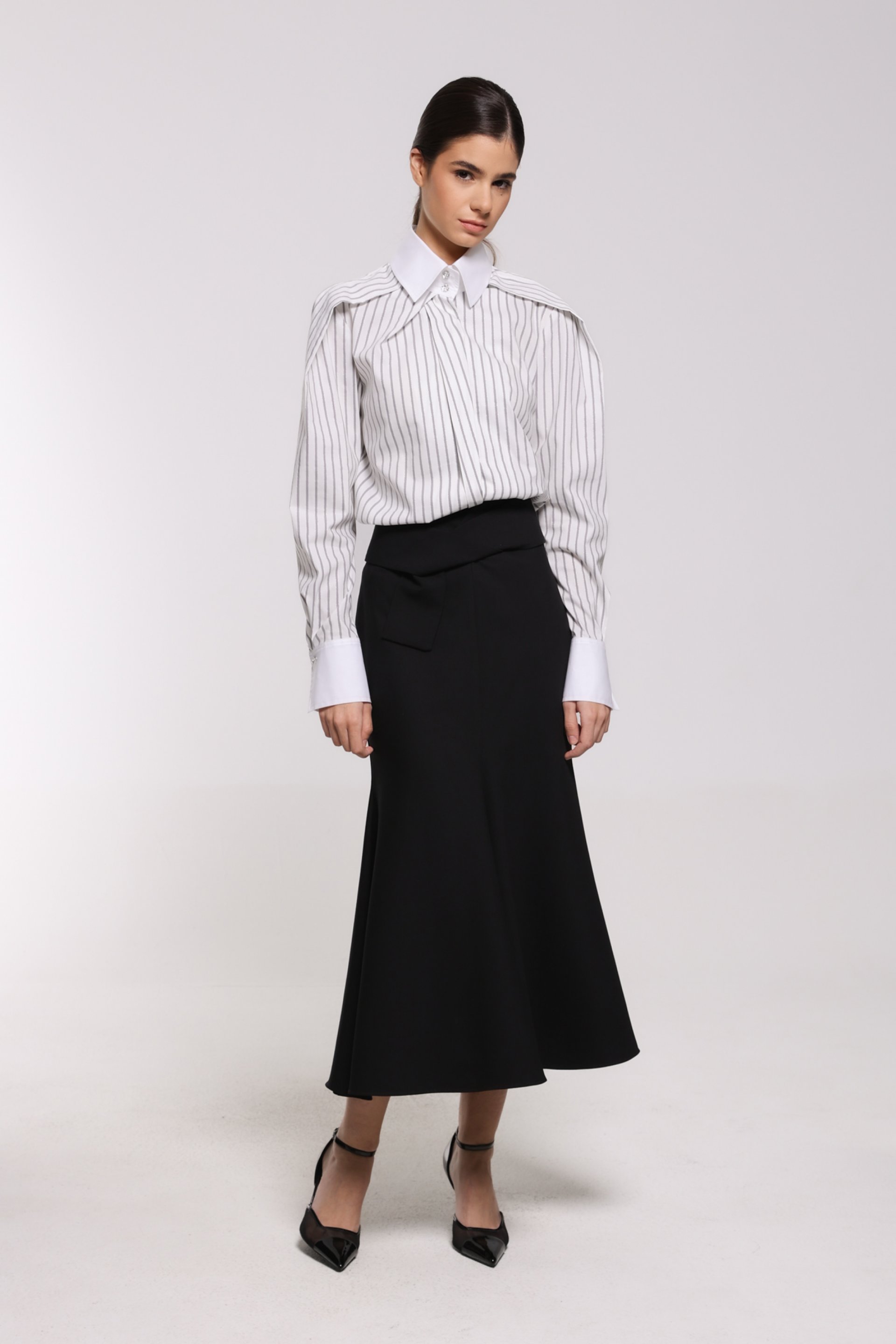 ELEGANTNA CRNA SUKNJA A-KROJA – PS Fashion, ELEGANTNA CRNA SUKNJA A-KROJA