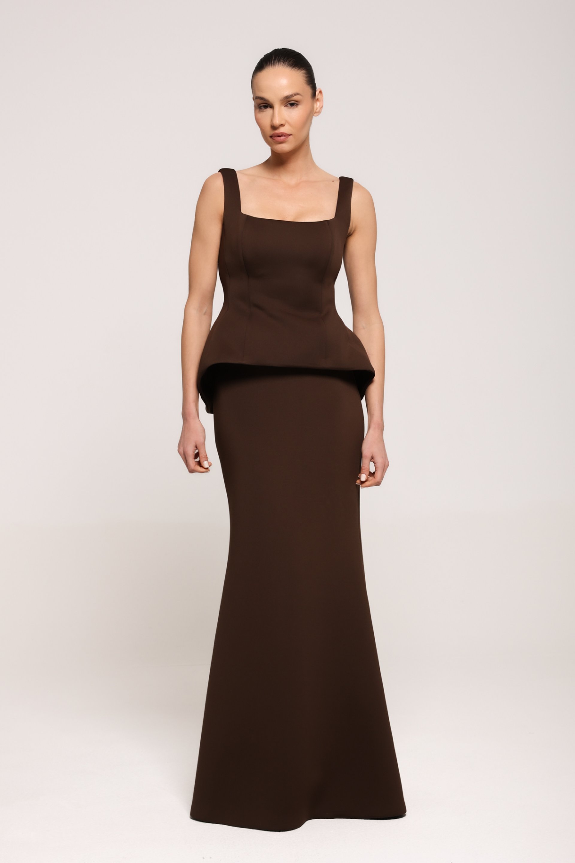 DUGA BRAON SUKNJA A KROJA – PS Fashion, DUGA BRAON SUKNJA A KROJA