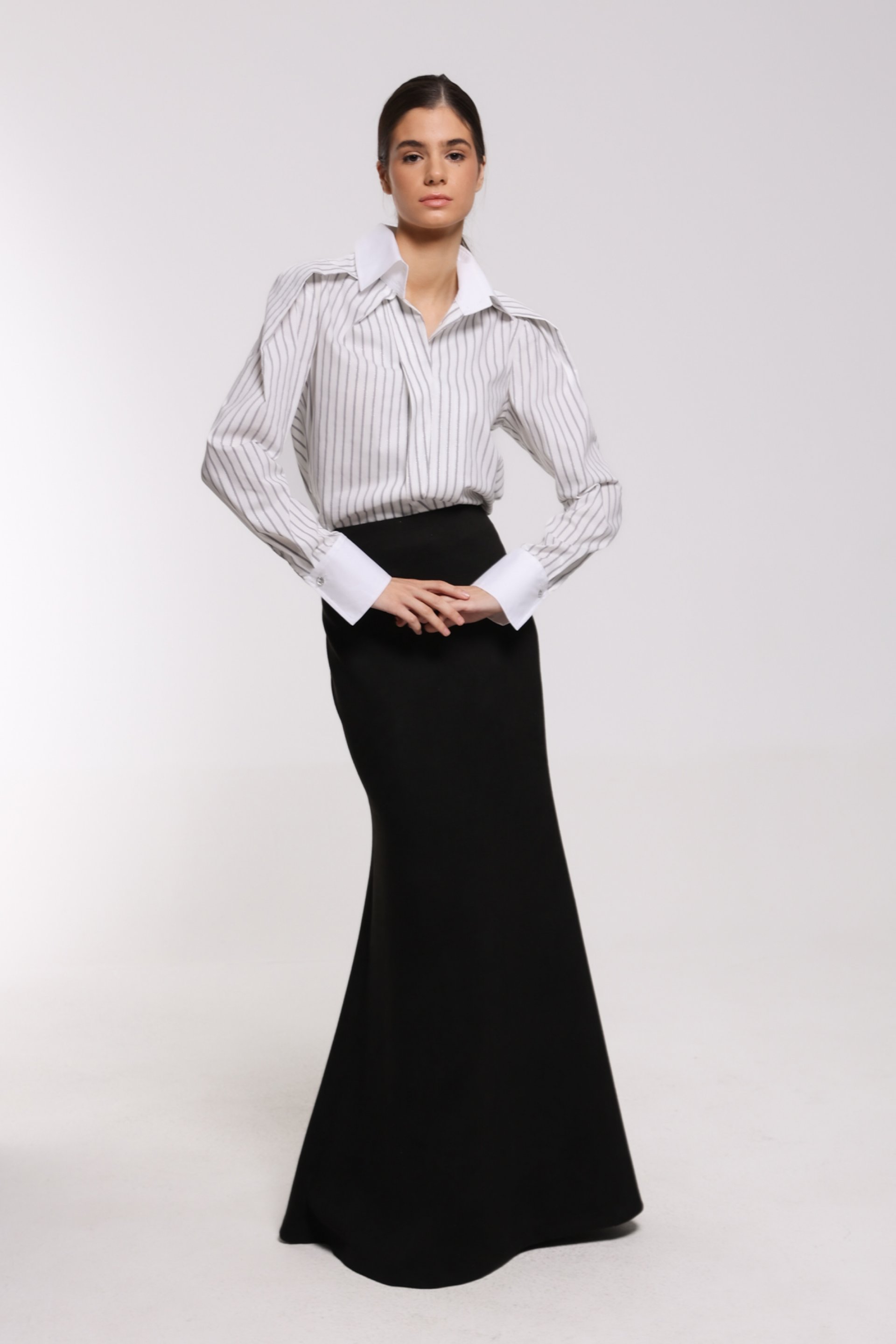 DUGA CRNA SUKNJA A KROJA – PS Fashion, DUGA CRNA SUKNJA A KROJA