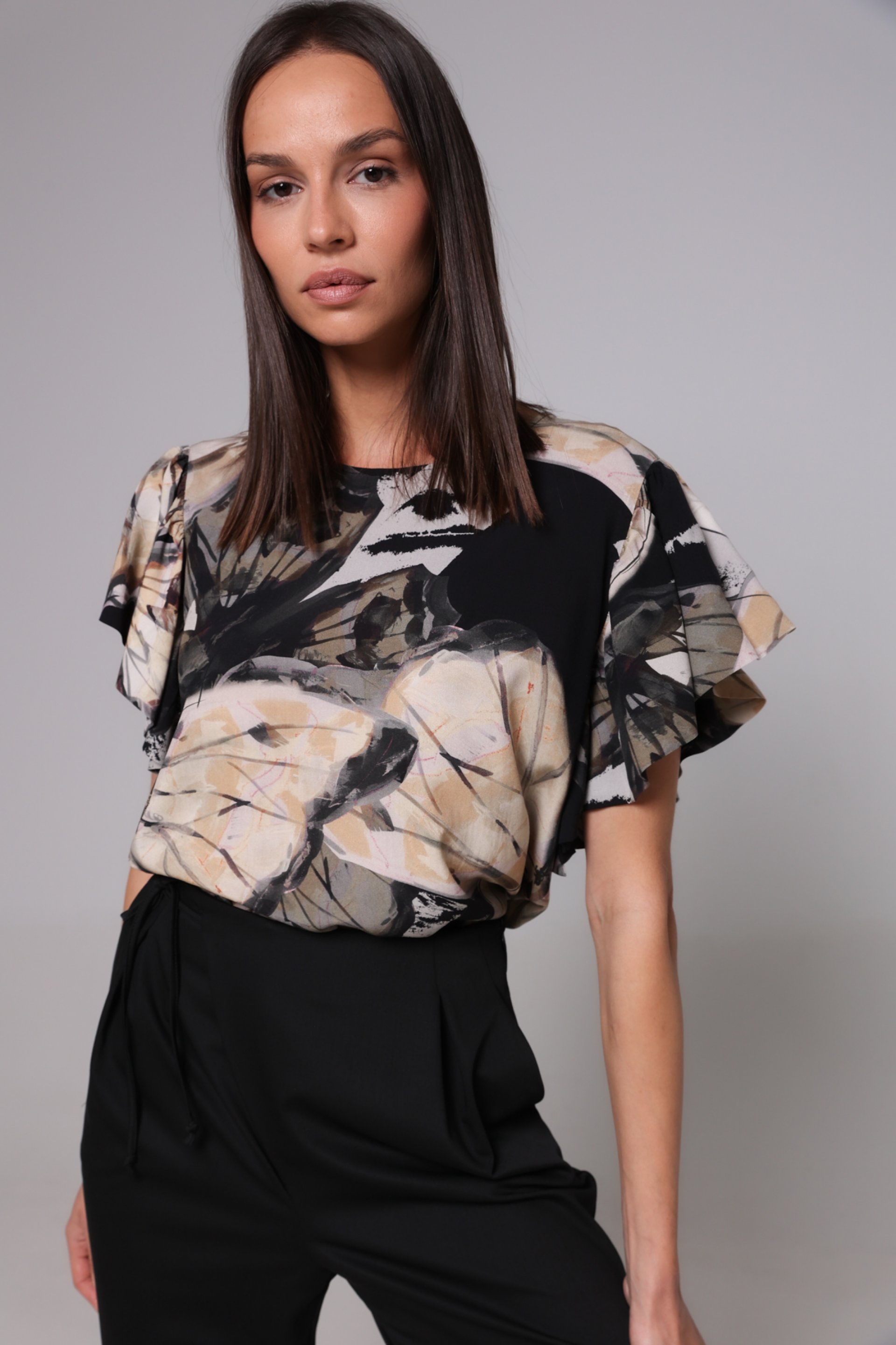 VISKOZNA BLUZA APSTRAKTNOG PRINTA – PS Fashion, VISKOZNA BLUZA APSTRAKTNOG PRINTA