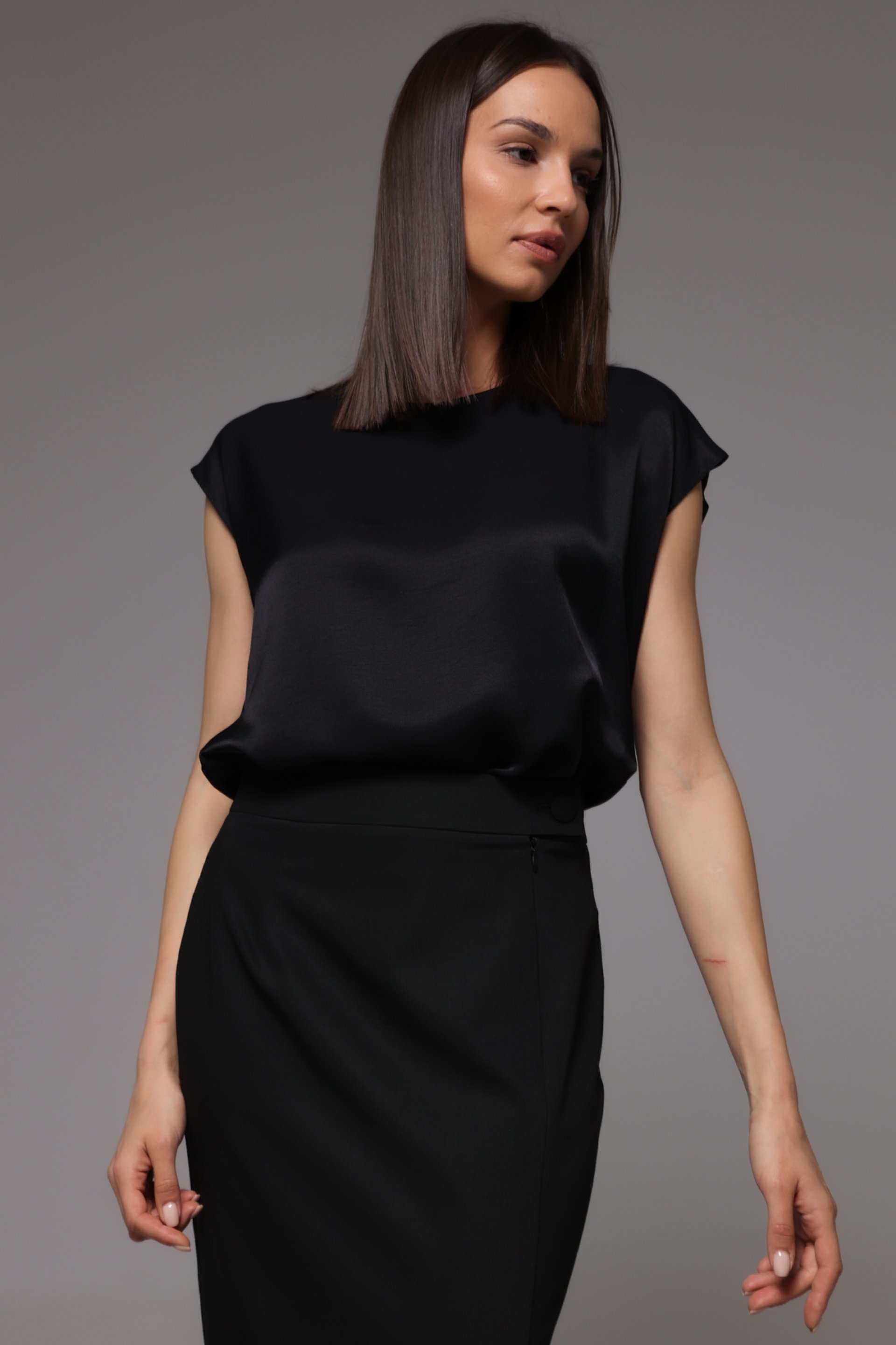 CRNA VISKOZNA BLUZA – PS Fashion, CRNA VISKOZNA BLUZA