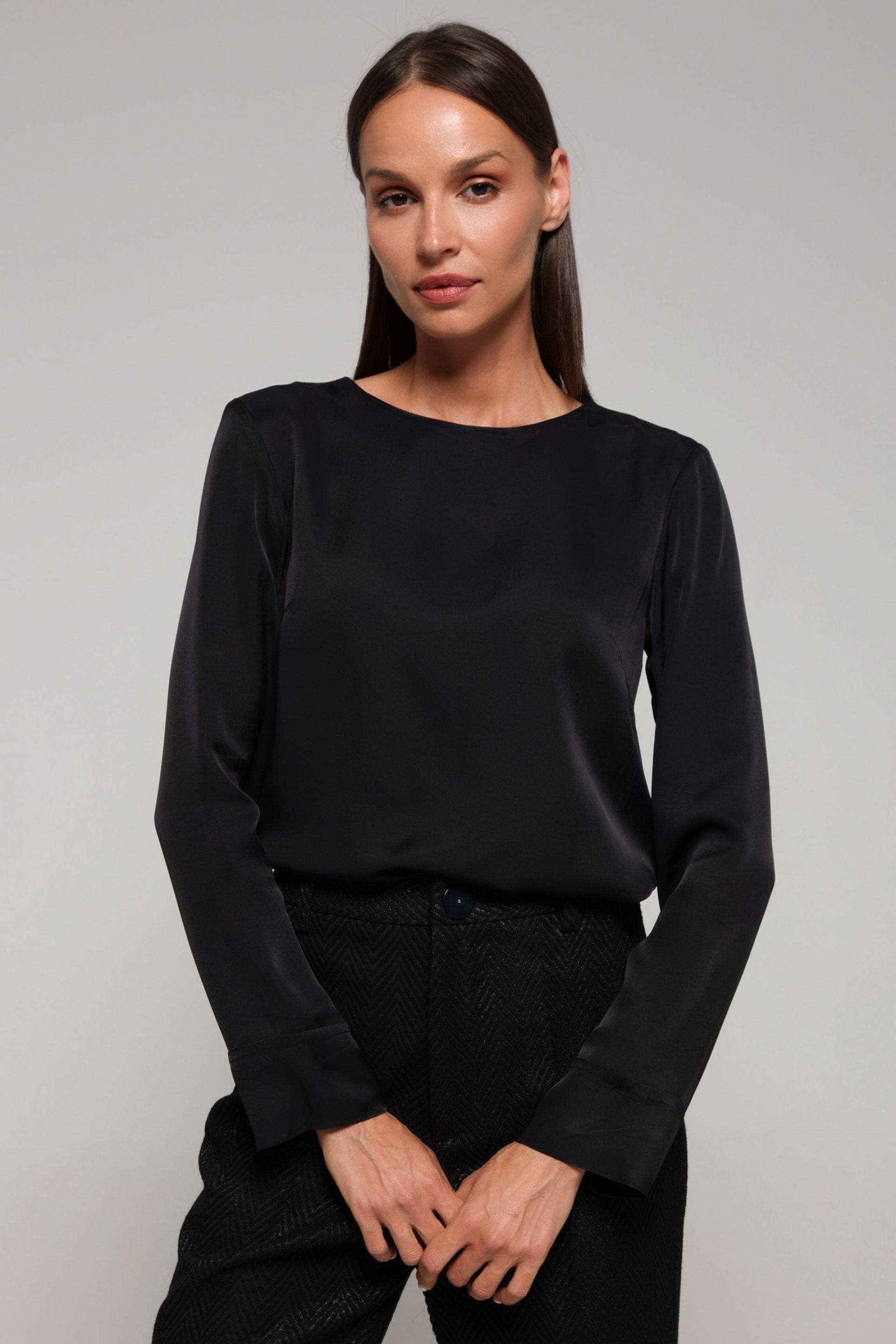 CRNA VISKOZNA BLUZA – PS Fashion, CRNA VISKOZNA BLUZA