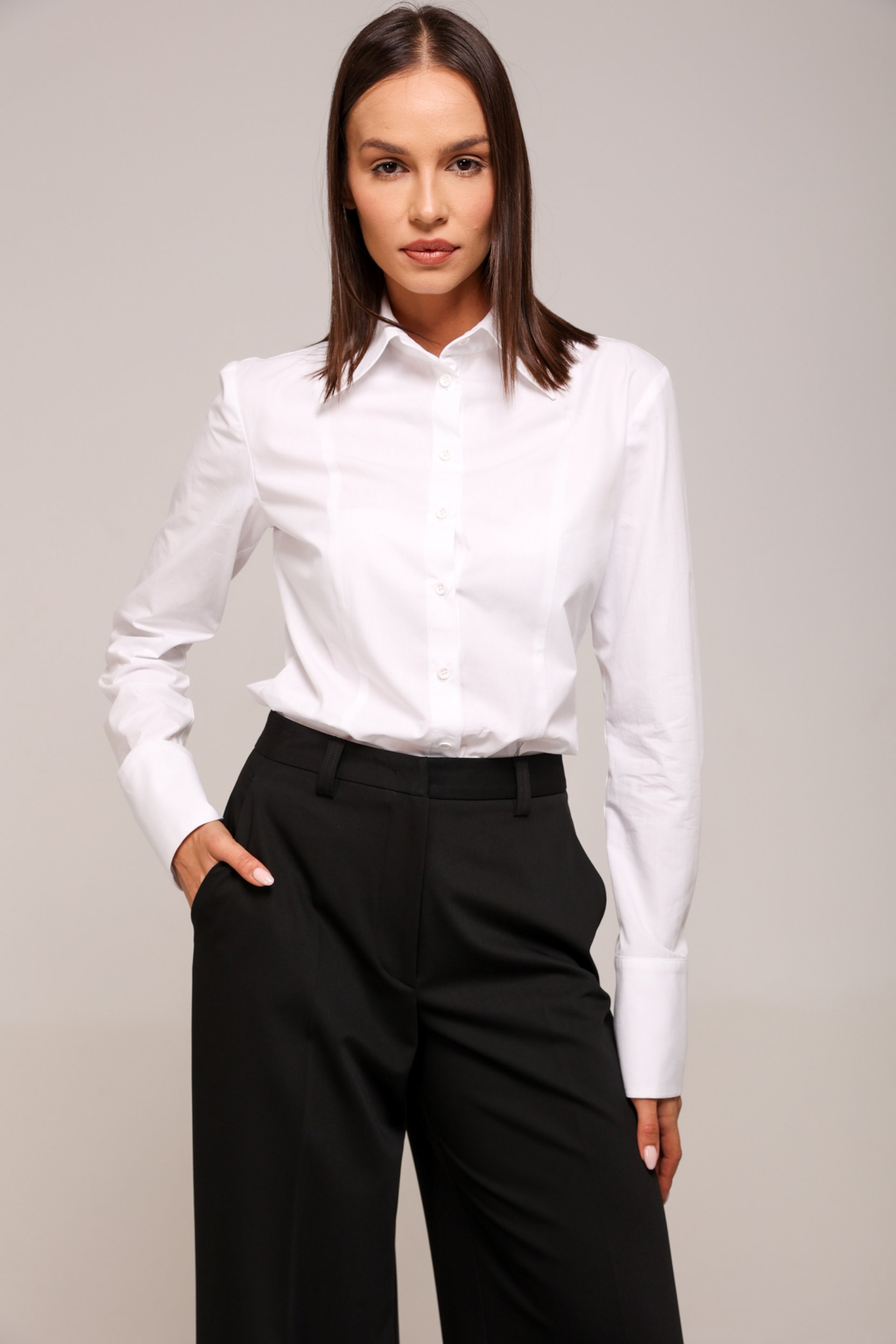 PAMUČNA BELA BLUZA SA KRAGNOM – PS Fashion, PAMUČNA BELA BLUZA SA KRAGNOM