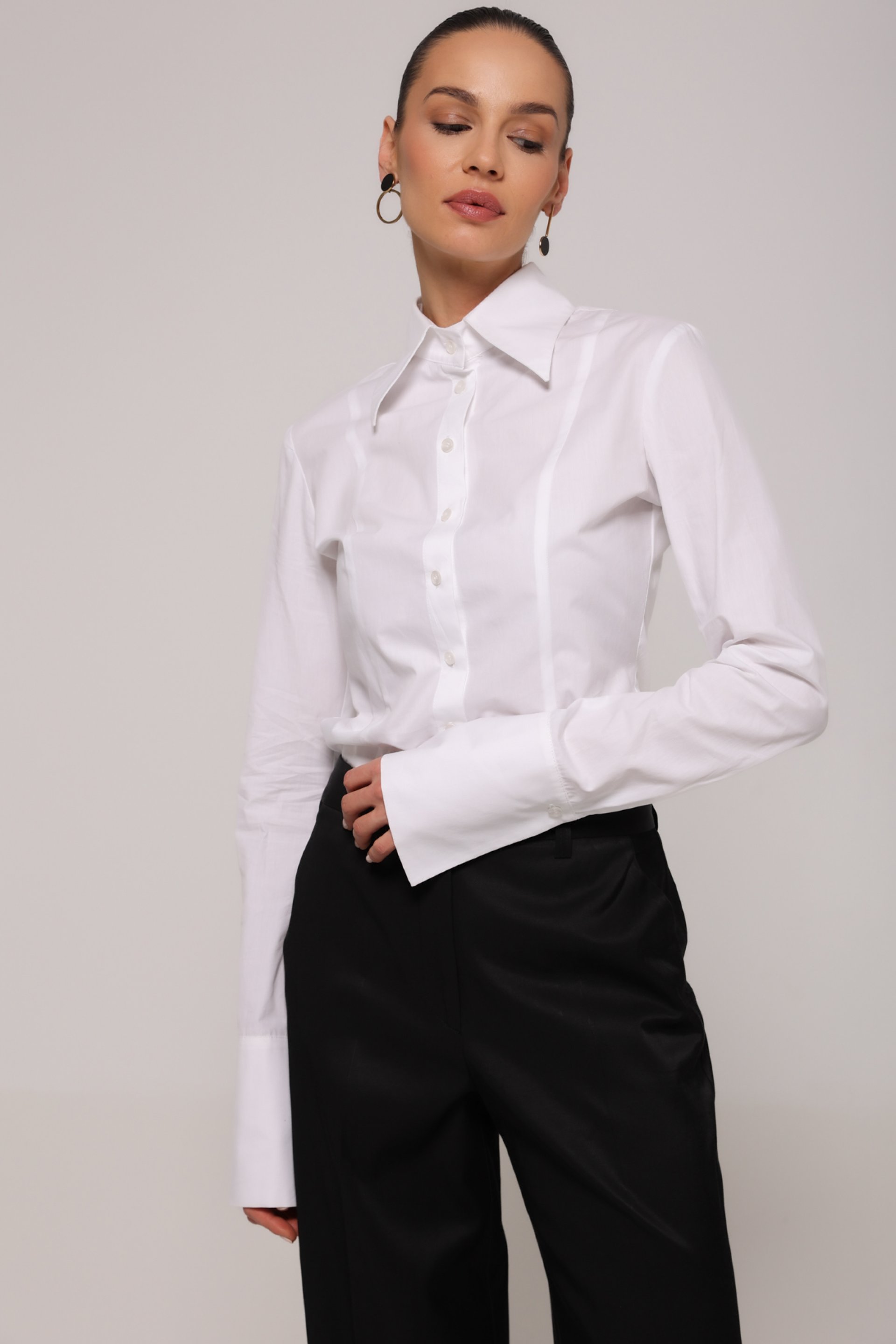 PAMUČNA BELA BLUZA SA KRAGNOM – PS Fashion, PAMUČNA BELA BLUZA SA KRAGNOM