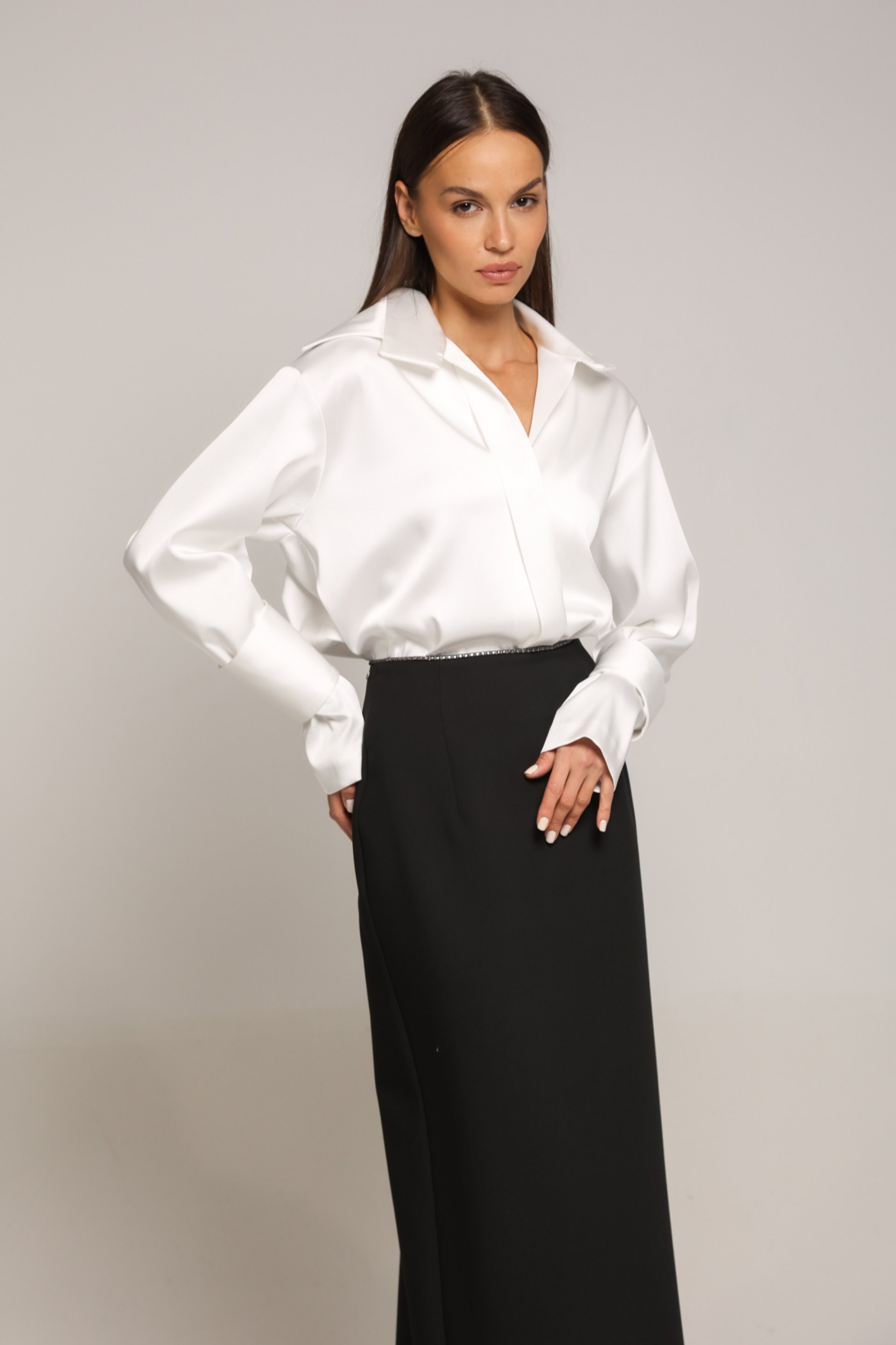 ELEGANTNA BELA BLUZA SA ŠIROKIM MANŽETNAMA – PS Fashion, ELEGANTNA BELA BLUZA SA ŠIROKIM MANŽETNAMA