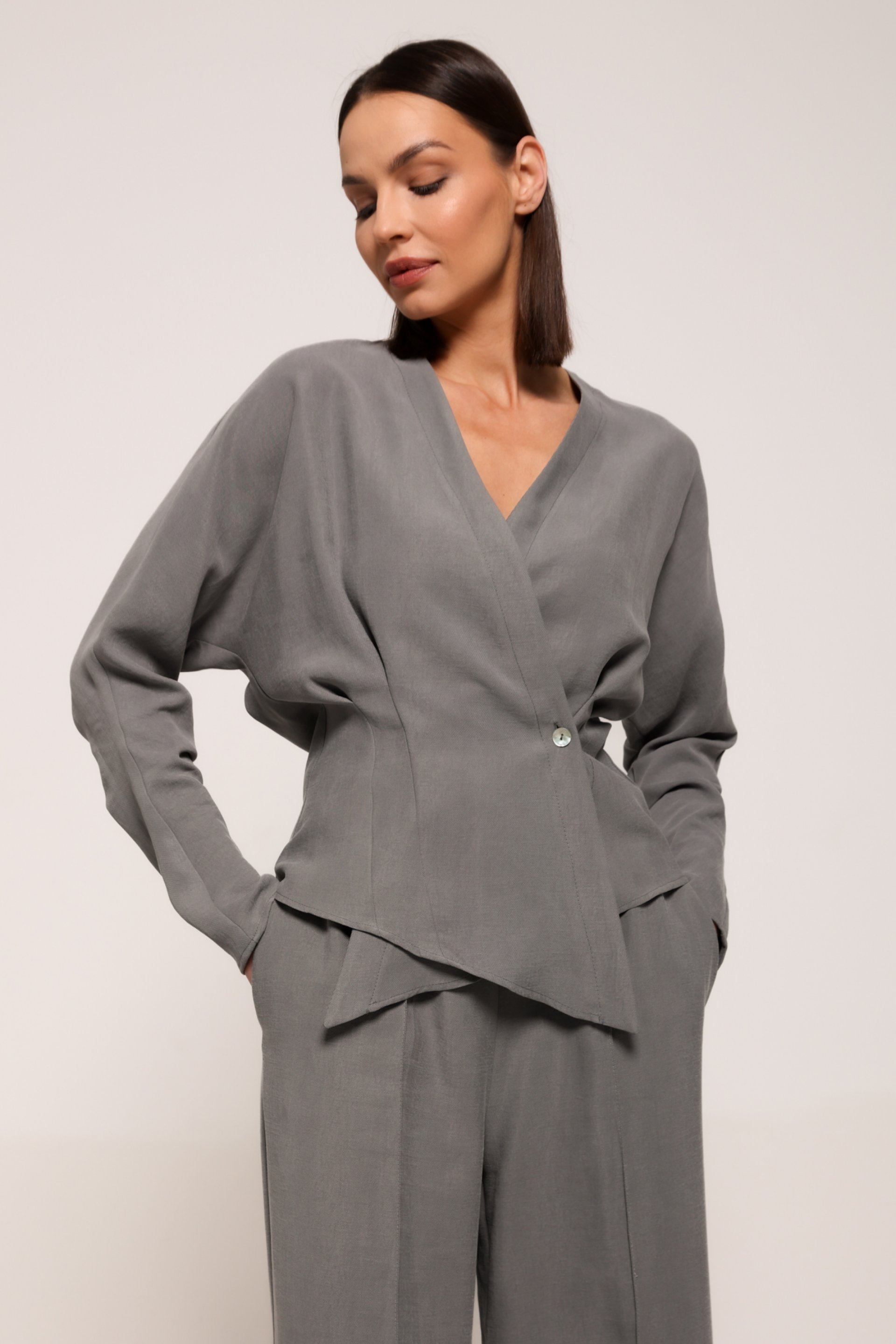 STRUKIRANA BLUZA SA PREKLOPOM – PS Fashion, STRUKIRANA BLUZA SA PREKLOPOM