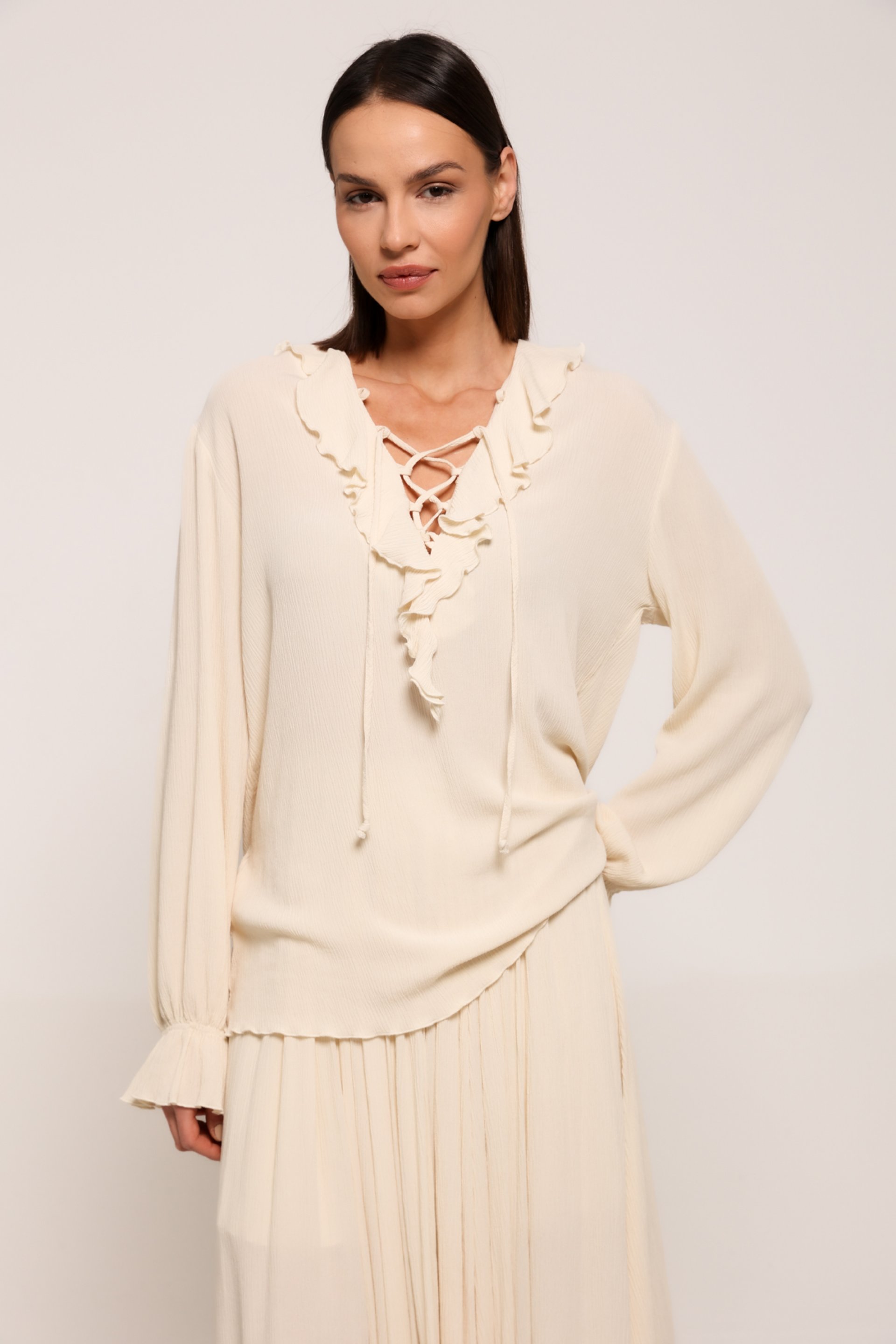 VISKOZNA BLUZA SA KARNERIMA – PS Fashion, VISKOZNA BLUZA SA KARNERIMA