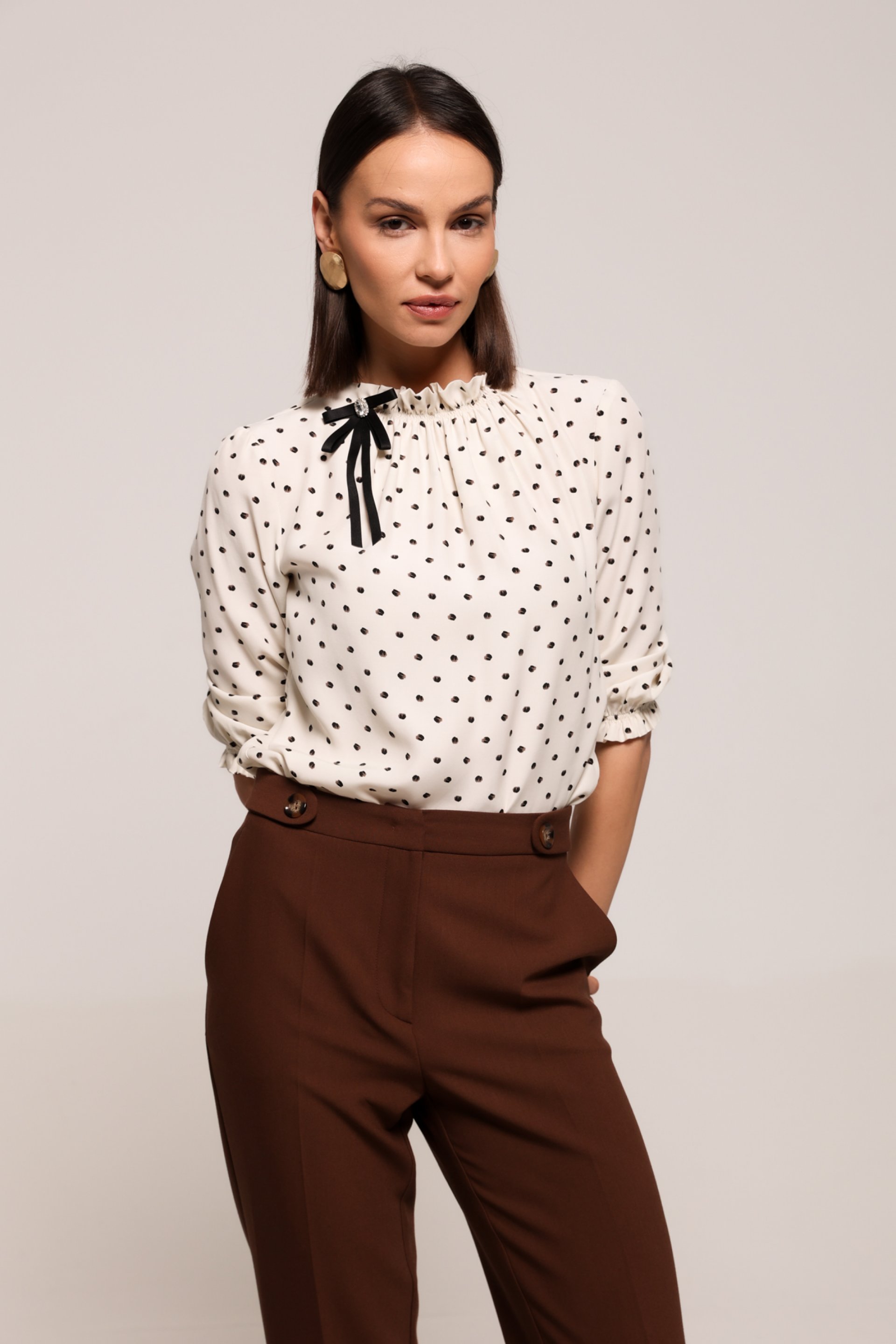 TUFNASTA BLUZA SA DEKORATIVNOM MAŠNOM – PS Fashion, TUFNASTA BLUZA SA DEKORATIVNOM MAŠNOM