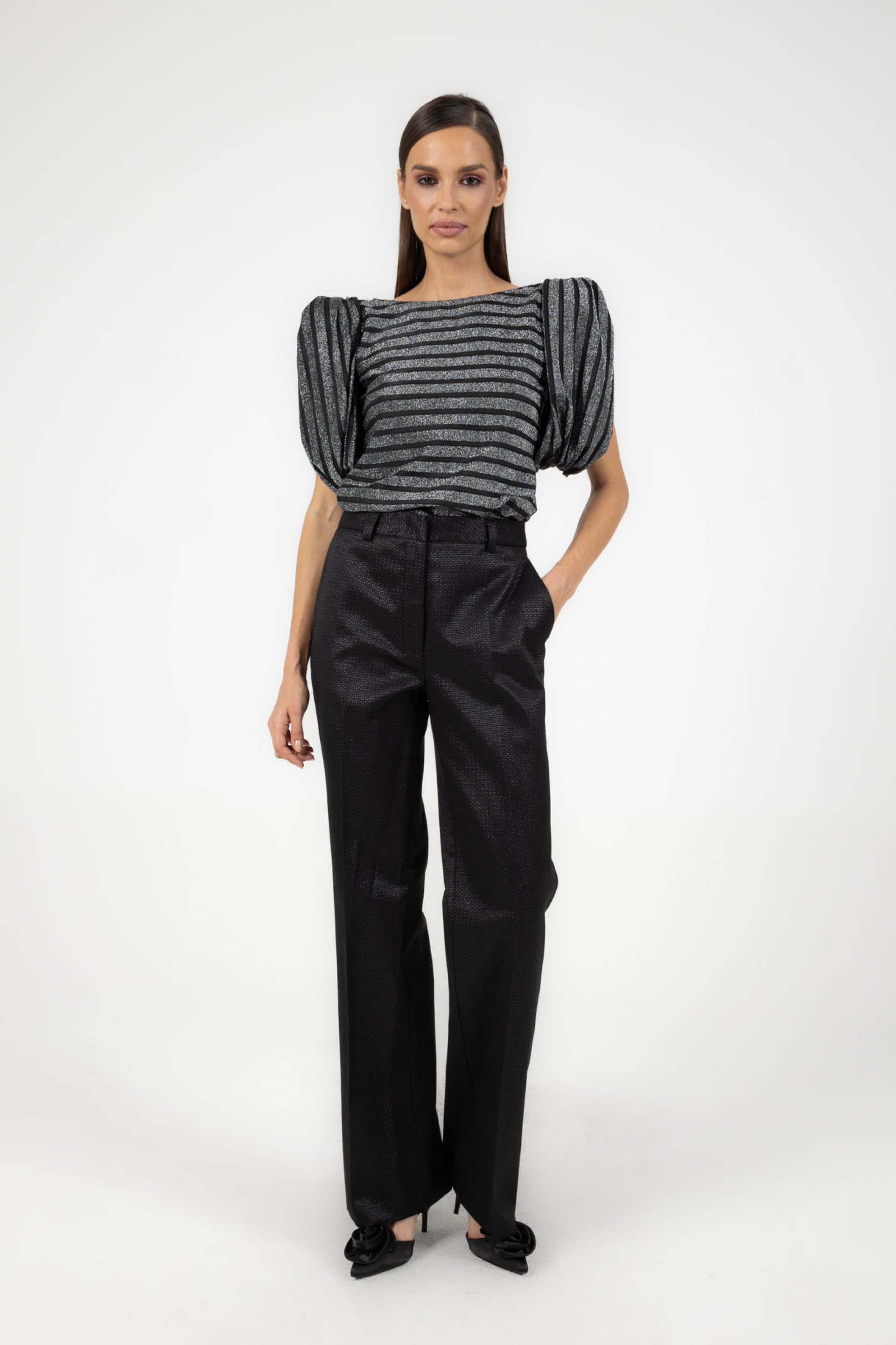 ELEGANTNE PANTALONE SA SJAJEM – PS Fashion, ELEGANTNE PANTALONE SA SJAJEM