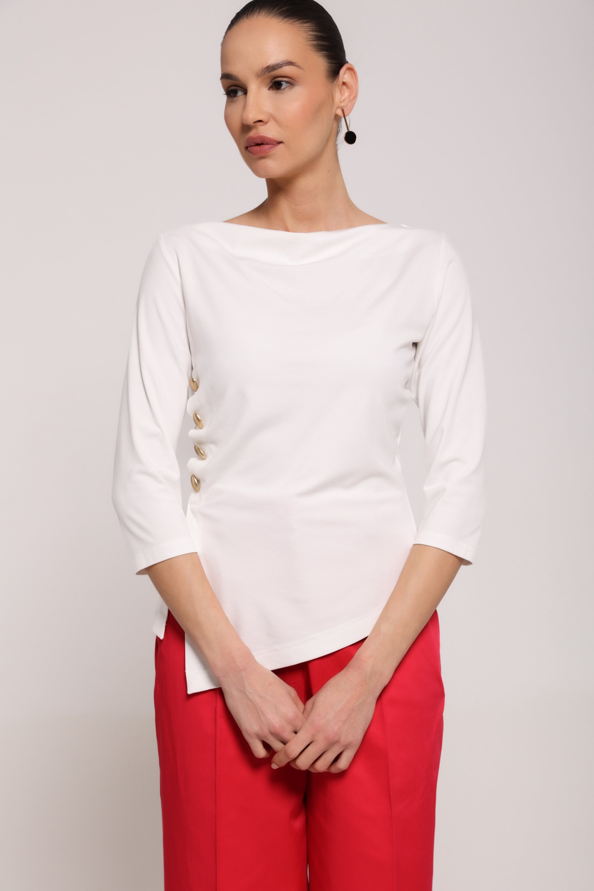 ASIMETRIČNA BELA MAJICA – PS Fashion, ASIMETRIČNA BELA MAJICA