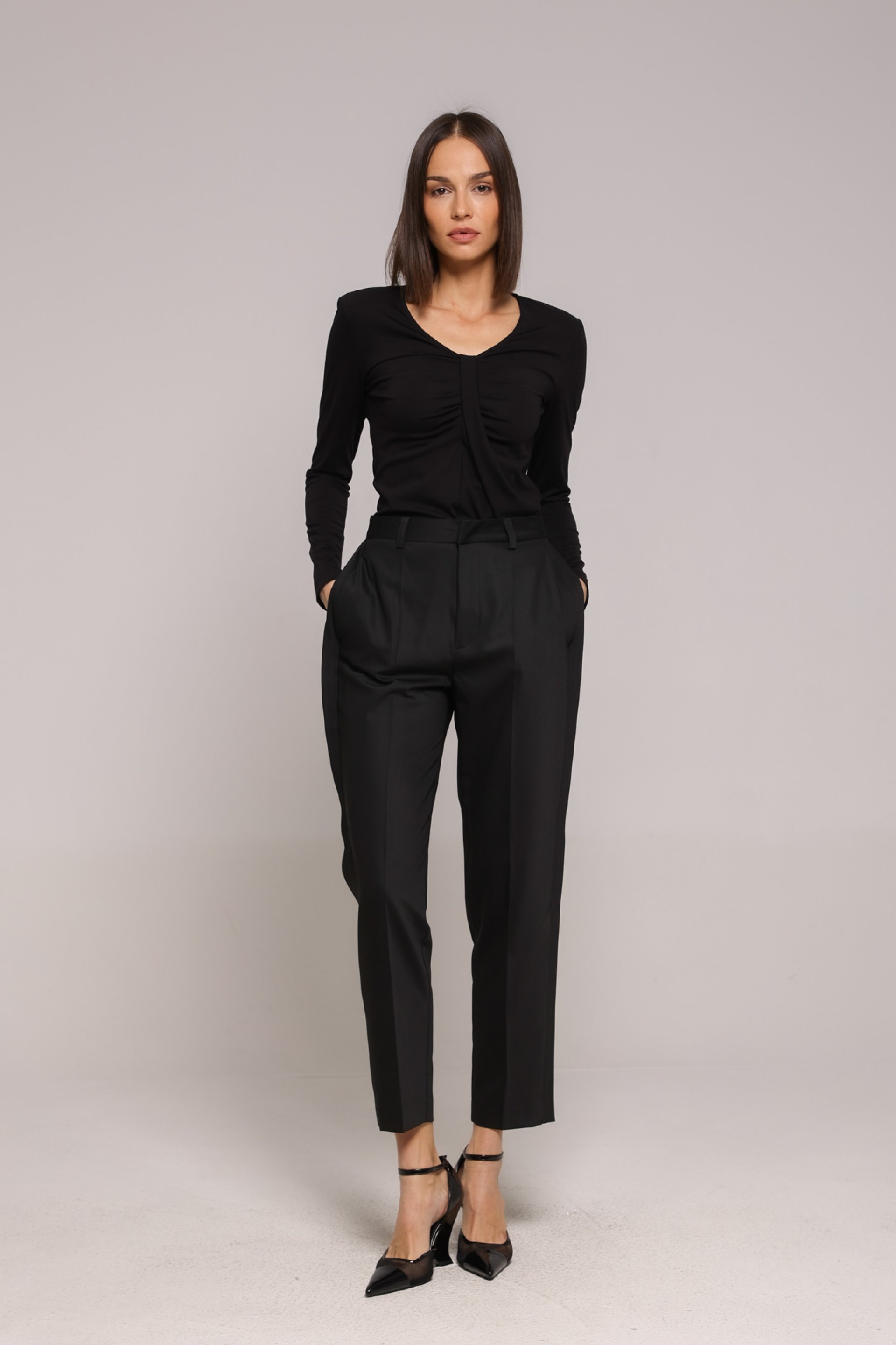 CRNE PANTALONE CIGARET KROJA – PS Fashion, CRNE PANTALONE CIGARET KROJA