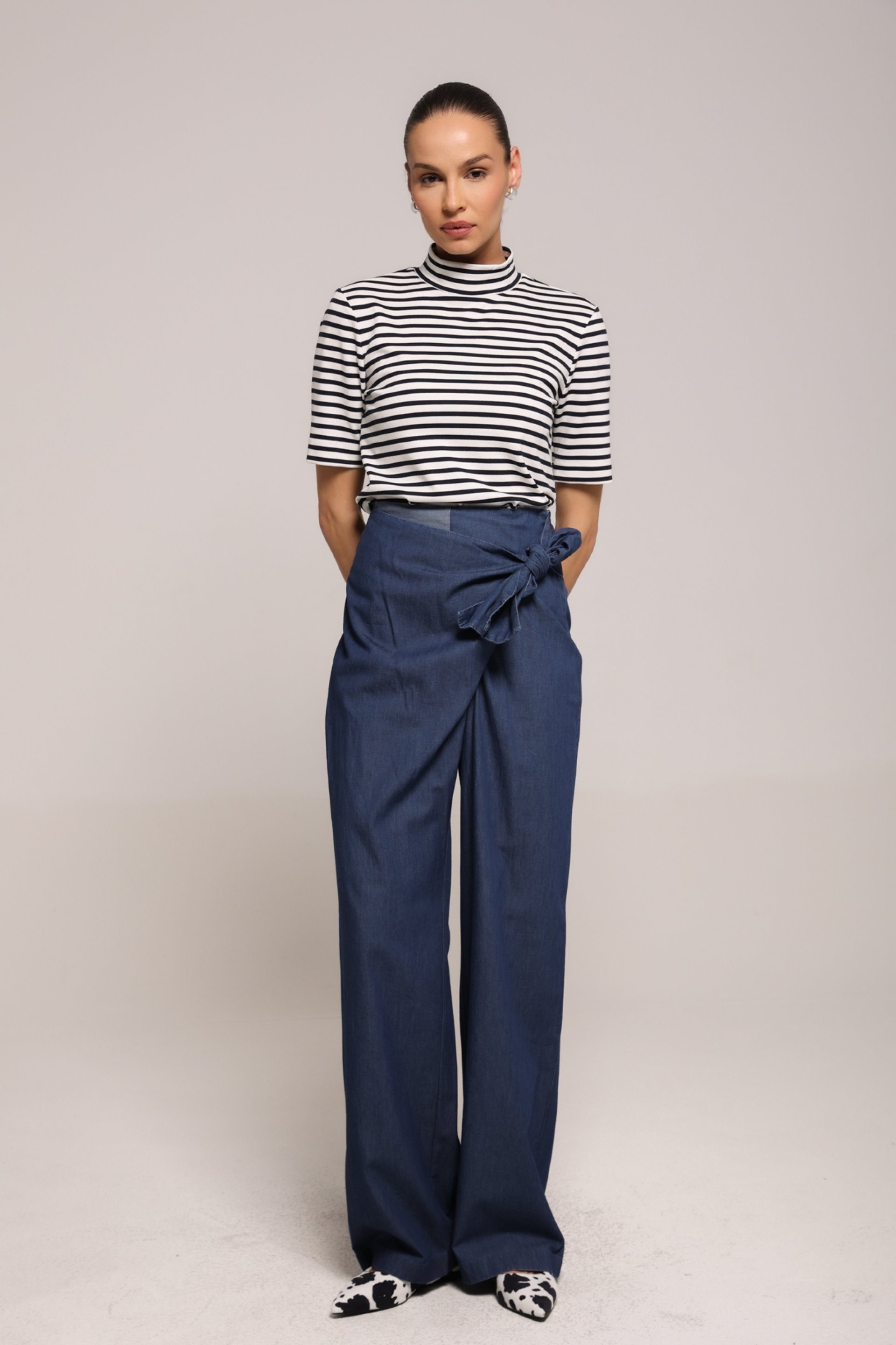 PAMUČNE PANTALONE SA VEZIVANJEM – PS Fashion, PAMUČNE PANTALONE SA VEZIVANJEM