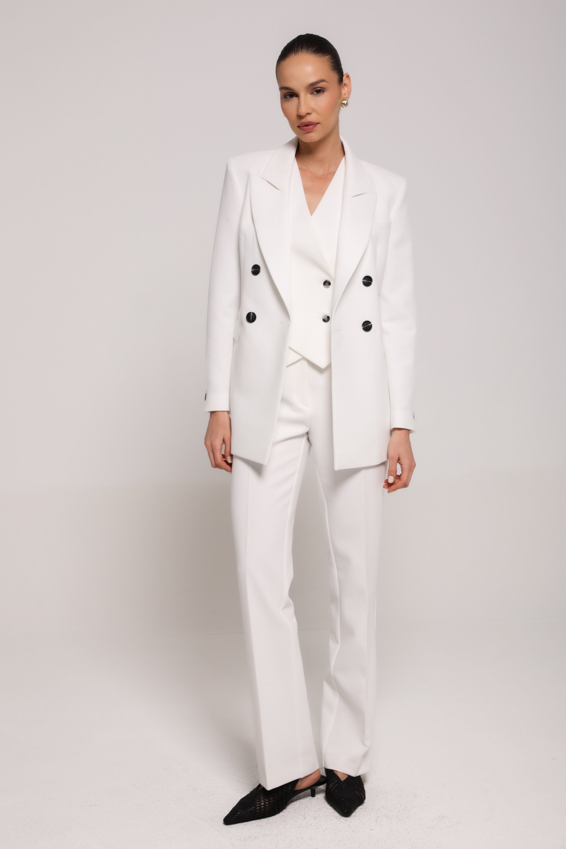 ELEGANTNE BELE PANTALONE – PS Fashion, ELEGANTNE BELE PANTALONE