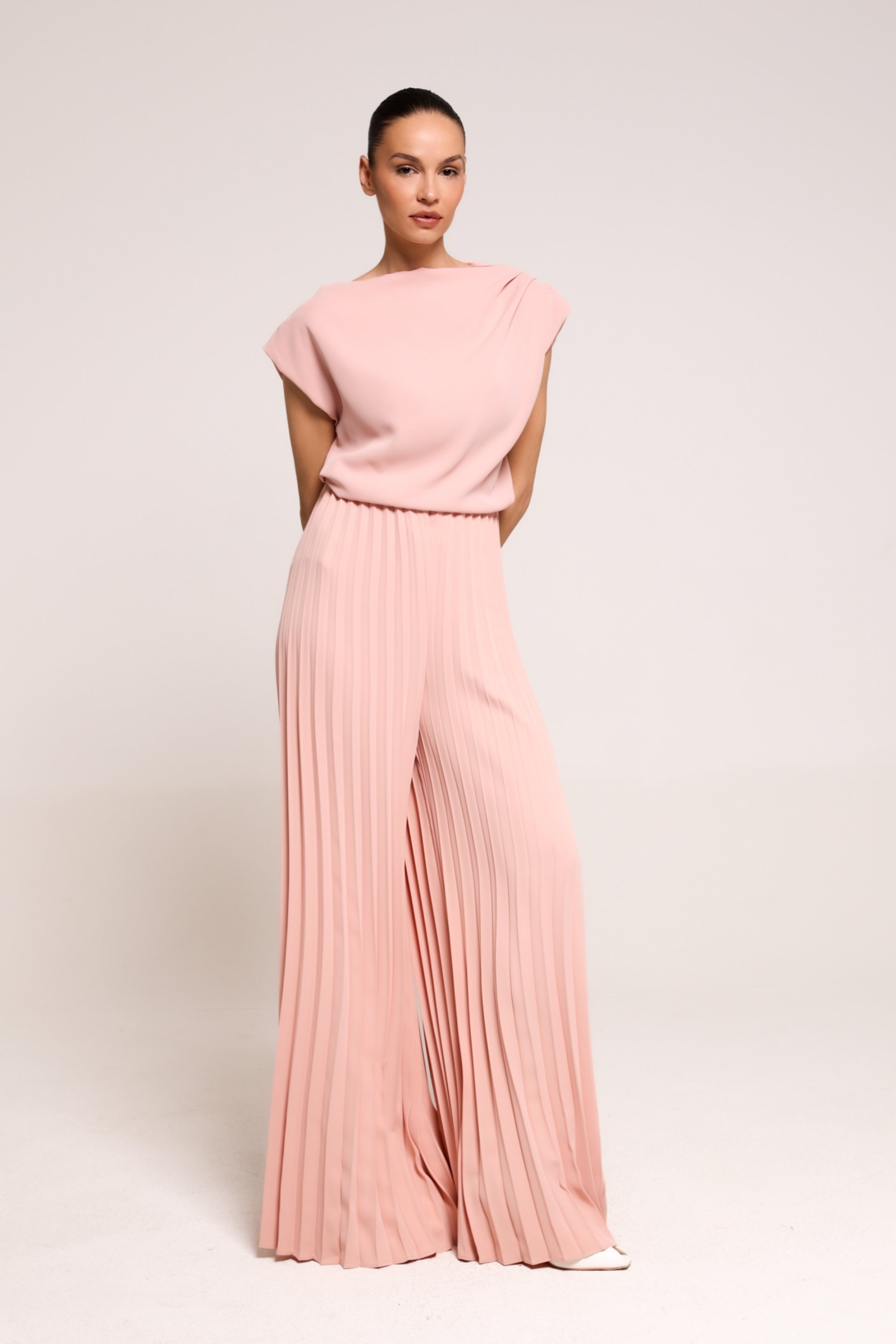 PLISIRANE ROZE PANTALONE – PS Fashion, PLISIRANE ROZE PANTALONE