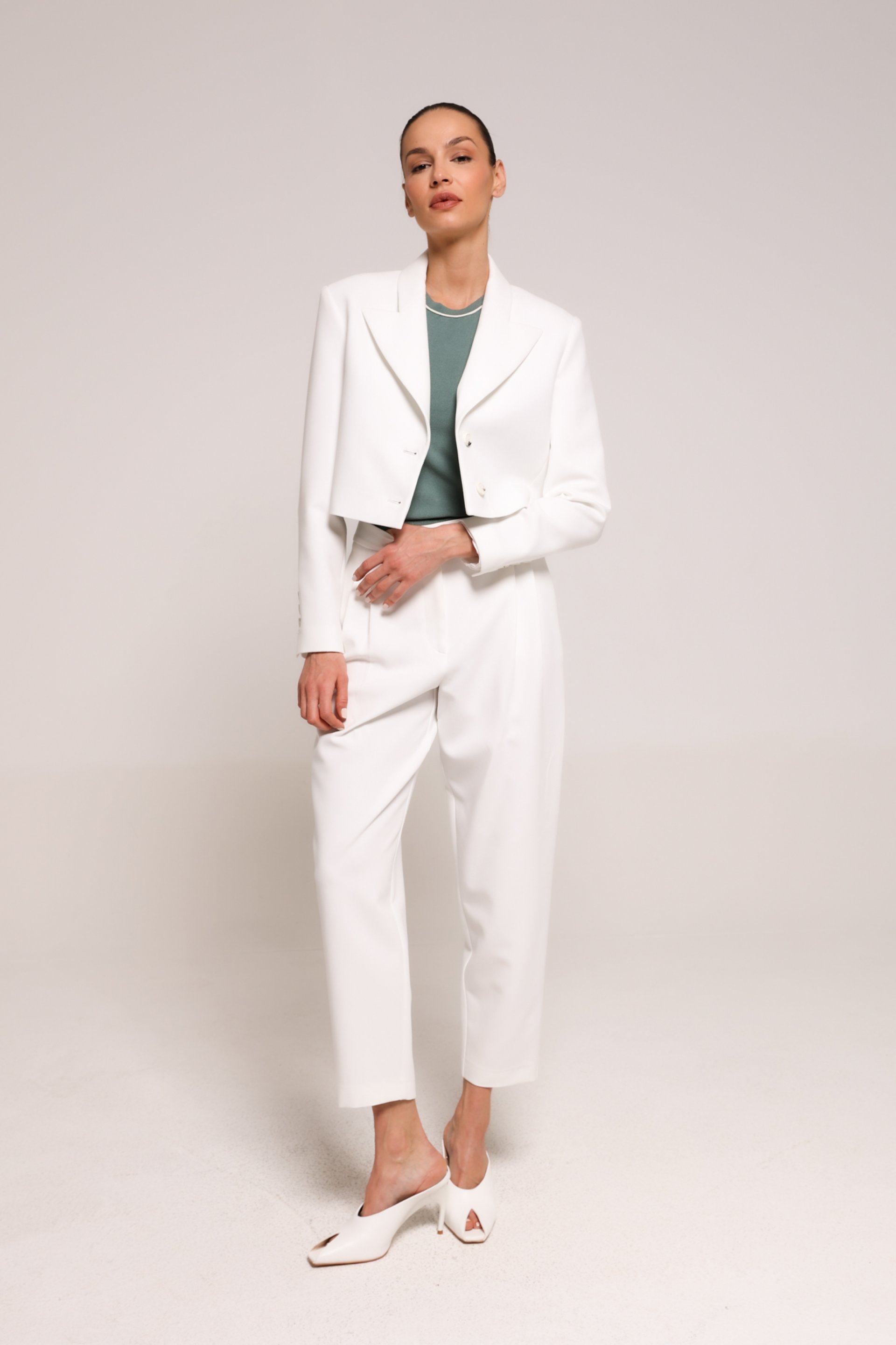 ELEGANTNE BELE PANTALONE – PS Fashion, ELEGANTNE BELE PANTALONE