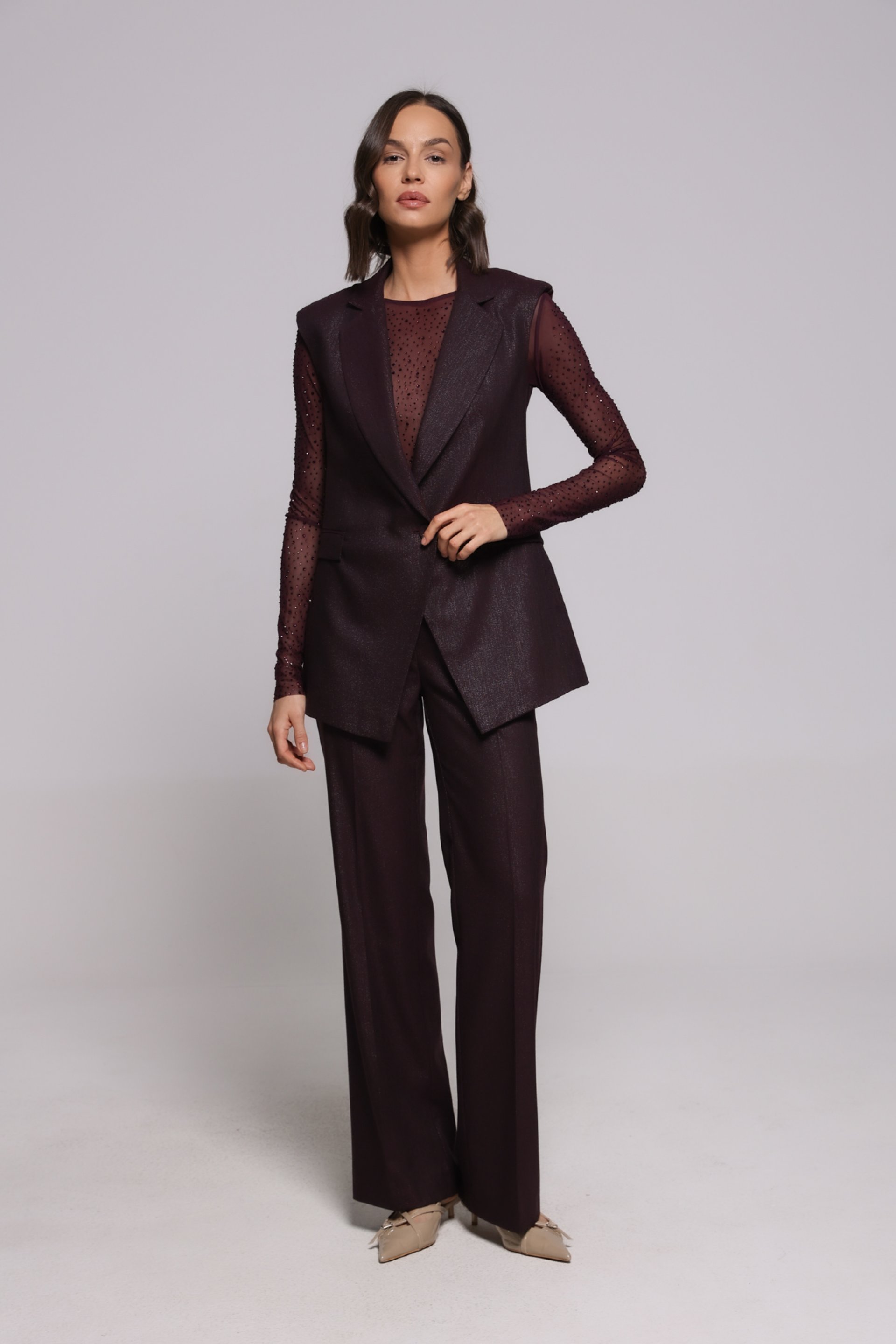 BORDO PANTALONE SA SUPTILNIM SJAJEM – PS Fashion, BORDO PANTALONE SA SUPTILNIM SJAJEM