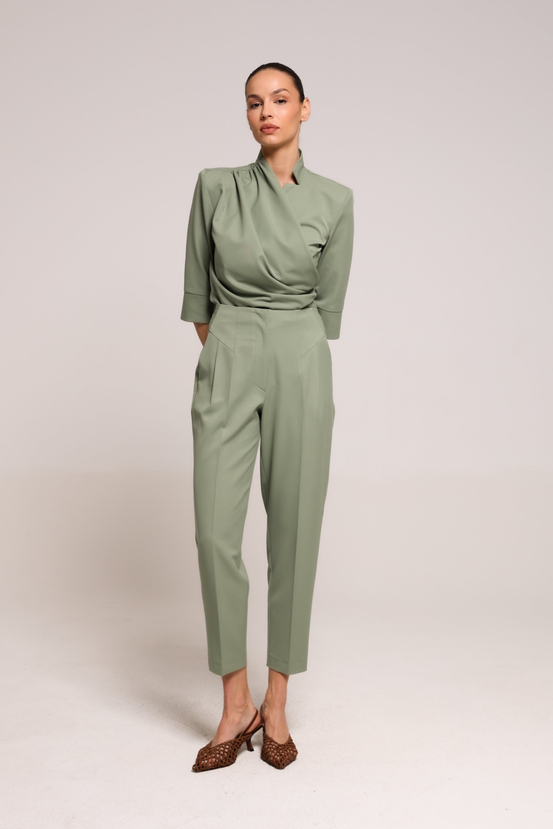 ZELENE PANTALONE VISOKOG STRUKA – PS Fashion, ZELENE PANTALONE VISOKOG STRUKA