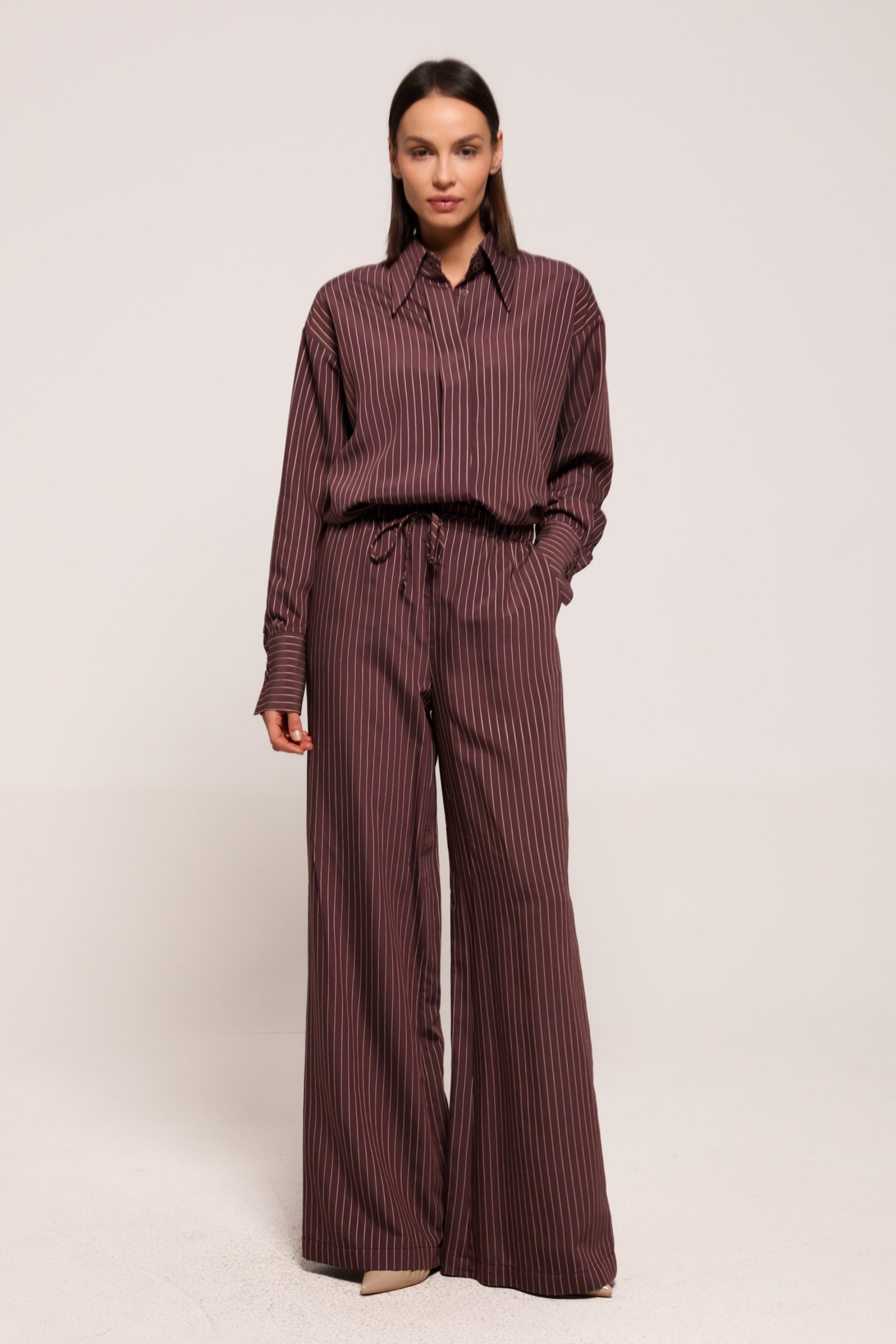 PRUGASTE PANTALONE ŠIROKIH NOGAVICA – PS Fashion, PRUGASTE PANTALONE ŠIROKIH NOGAVICA