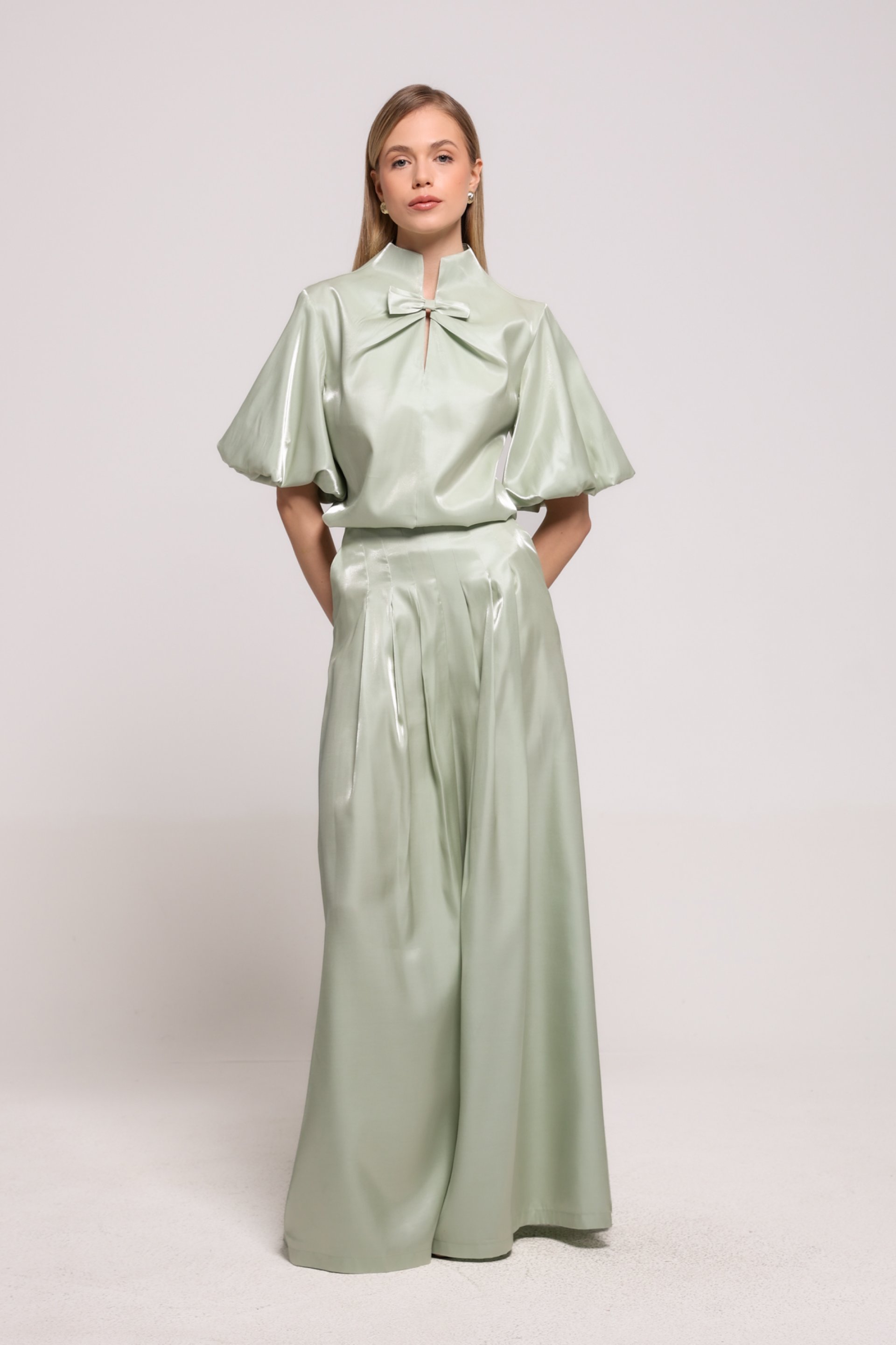 ŠIROKE SATENSKE PANTALONE – PS Fashion, ŠIROKE SATENSKE PANTALONE