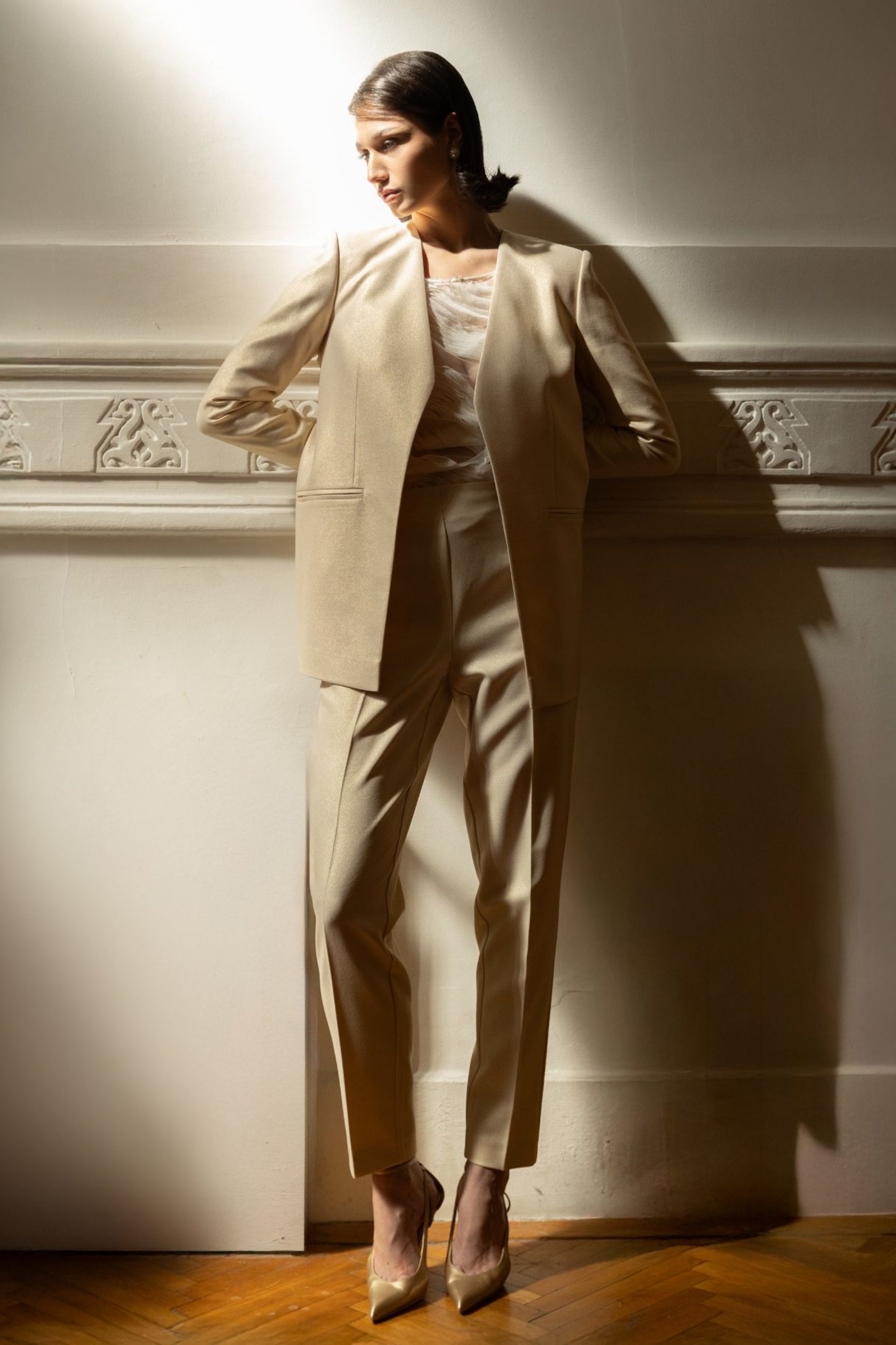 BEŽ PANTALONE ŠIROKIH NOGAVICA – PS Fashion, BEŽ PANTALONE ŠIROKIH NOGAVICA