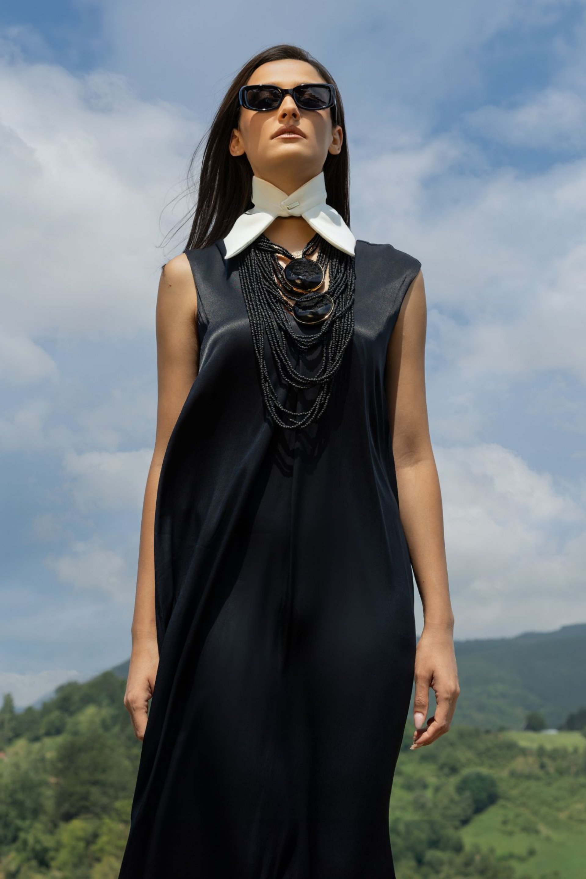 DUGA HALJINA BEZ RUKAVA OD VISKOZE – PS Fashion, DUGA HALJINA BEZ RUKAVA OD VISKOZE