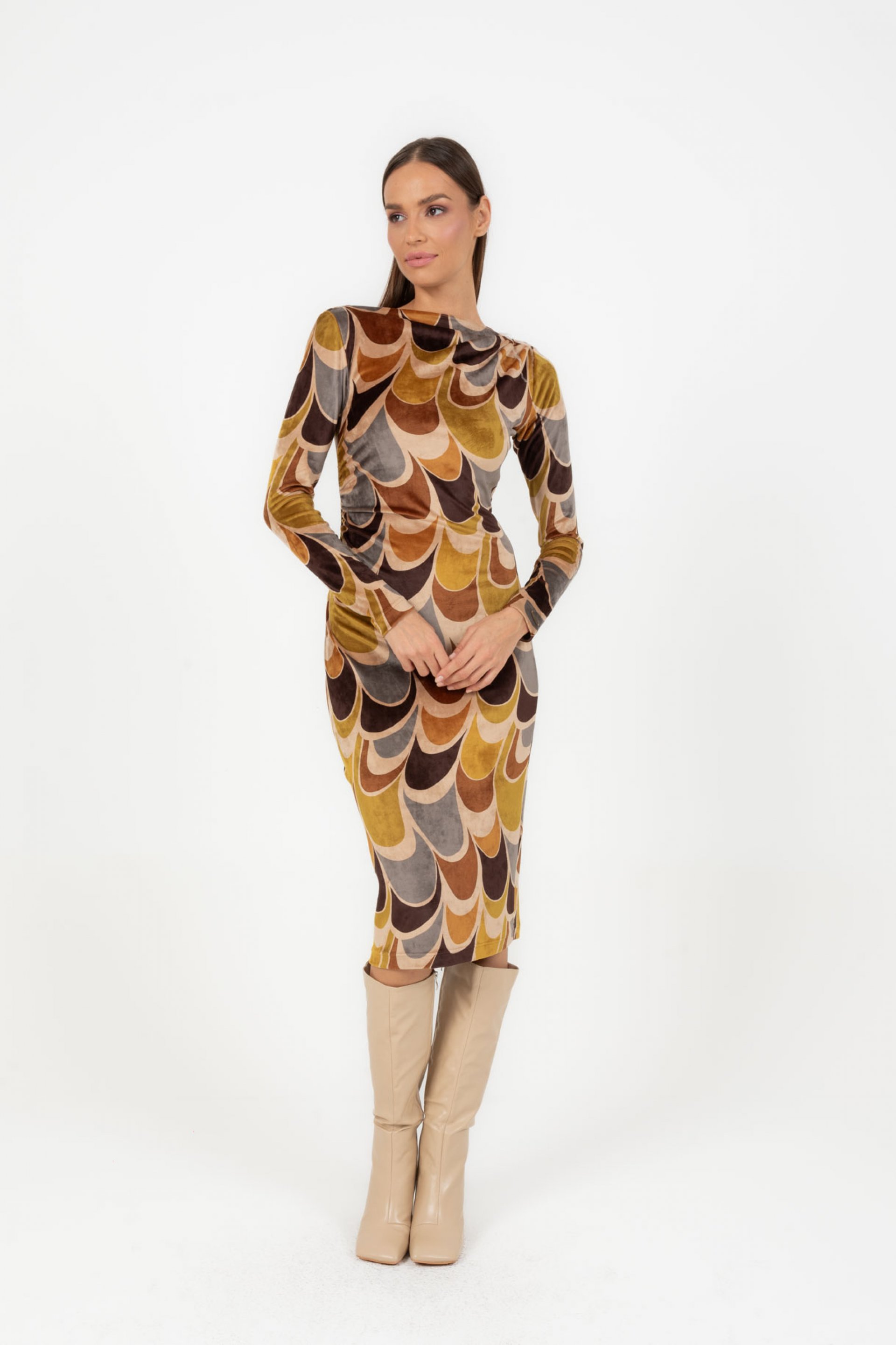 ŠARENA MIDI HALJINA – PS Fashion, ŠARENA MIDI HALJINA