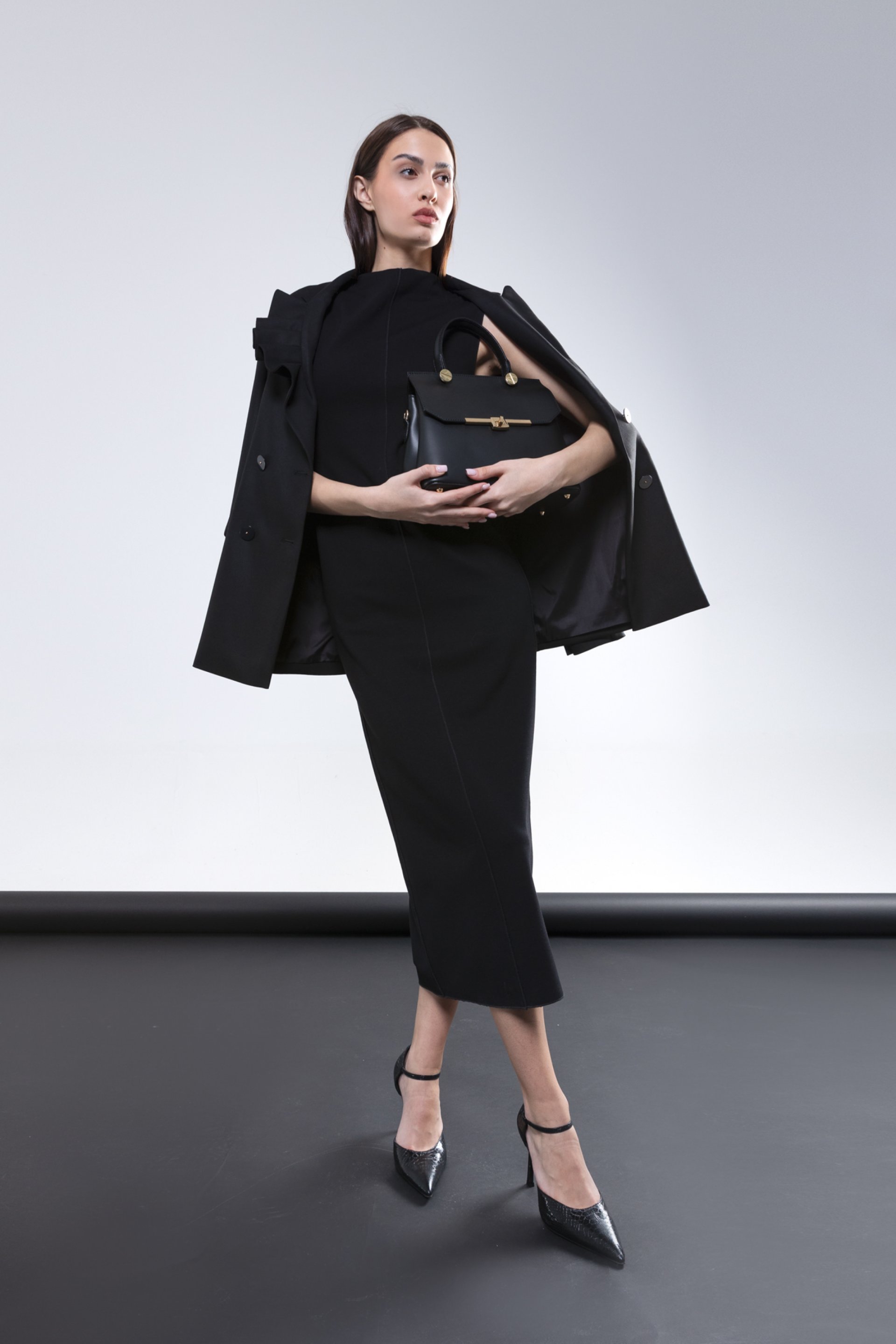 CRNA MIDI HALJINA – PS Fashion, CRNA MIDI HALJINA