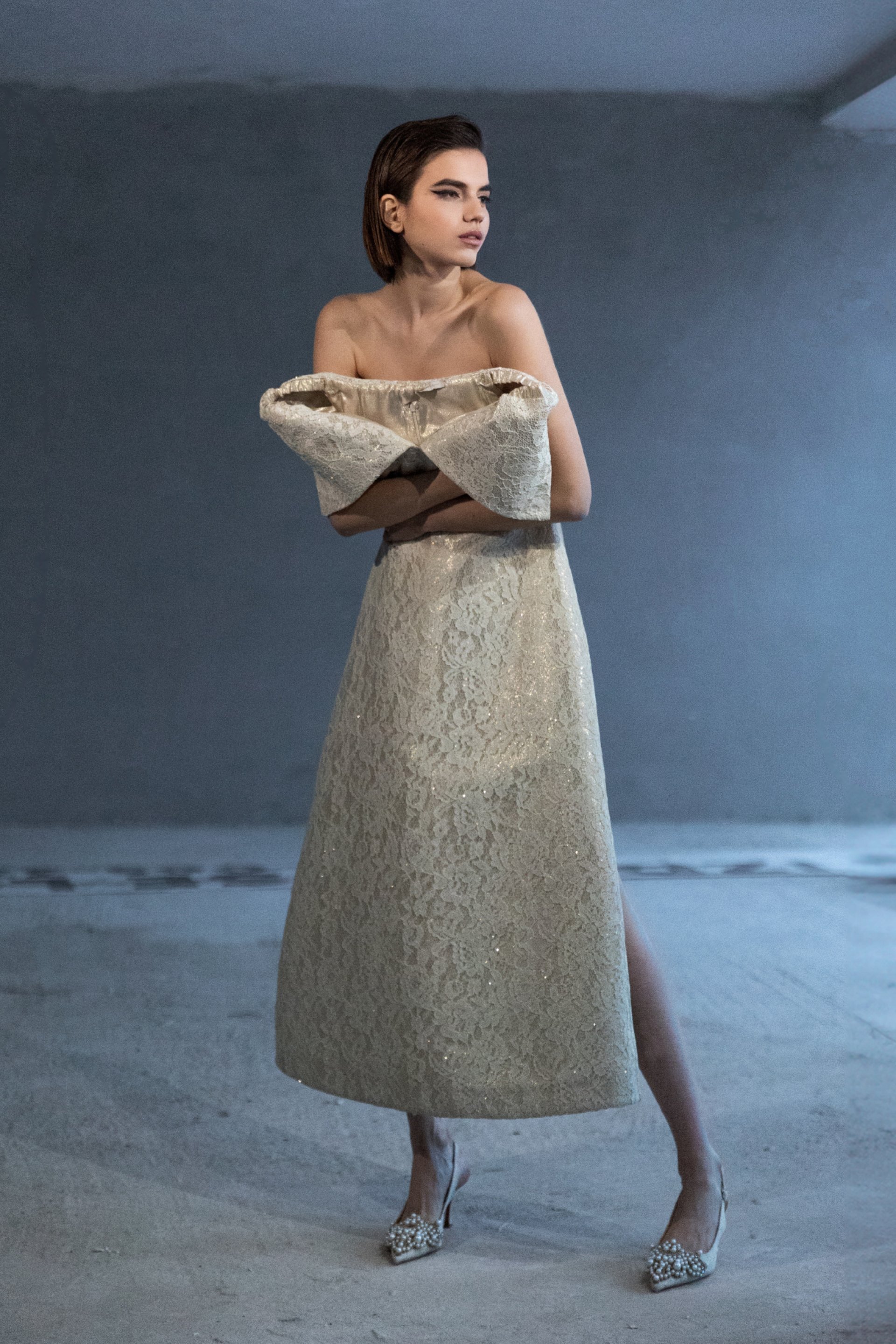 ČIPKANA MIDI HALJINA – PS Fashion, ČIPKANA MIDI HALJINA