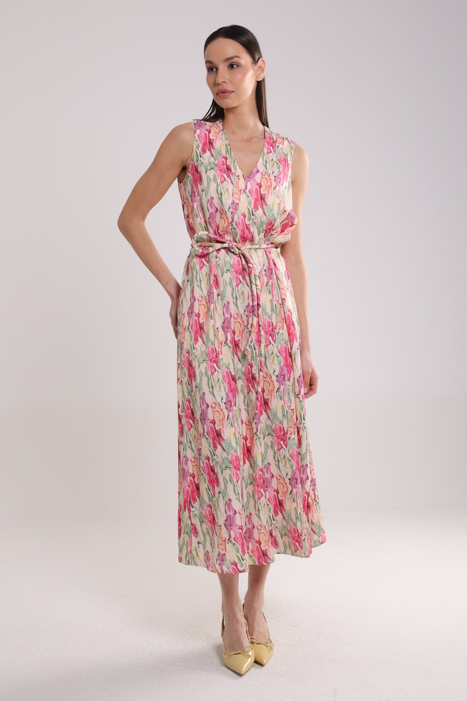 ŠARENA VISKOZNA HALJINA – PS Fashion, ŠARENA VISKOZNA HALJINA