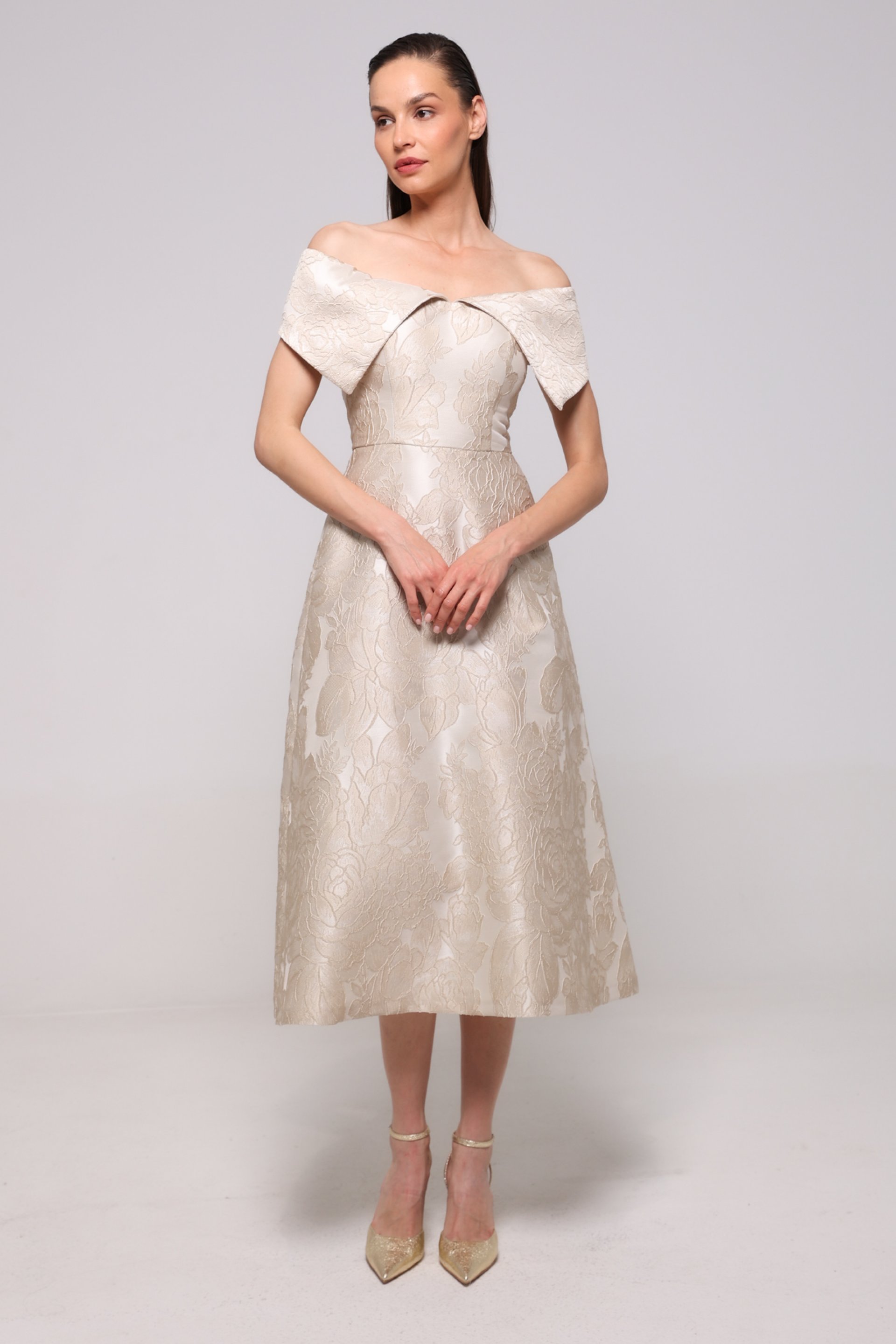 MIDI HALJINA SA OTVORENIM RAMENIMA – PS Fashion, MIDI HALJINA SA OTVORENIM RAMENIMA