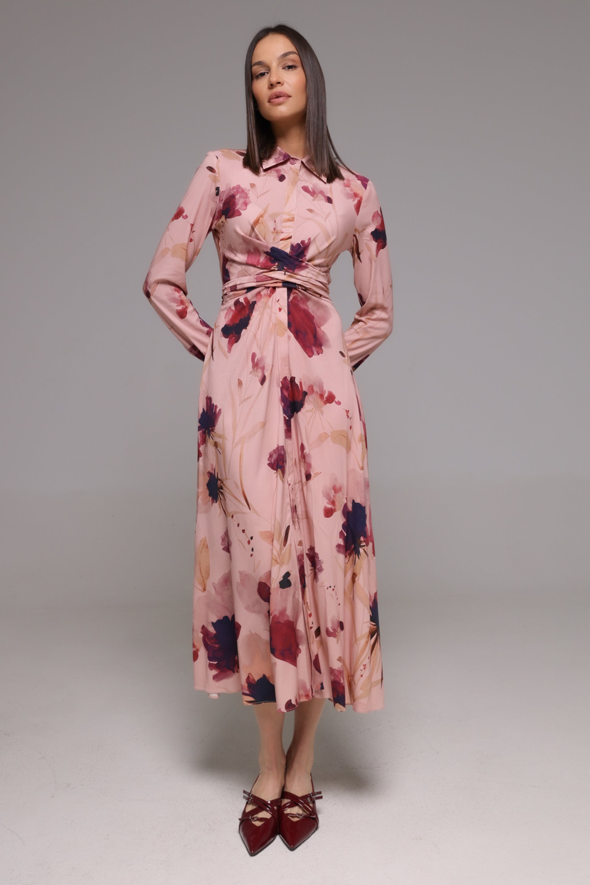 MIDI HALJINA U CVETNOM DEZENU – PS Fashion, MIDI HALJINA U CVETNOM DEZENU