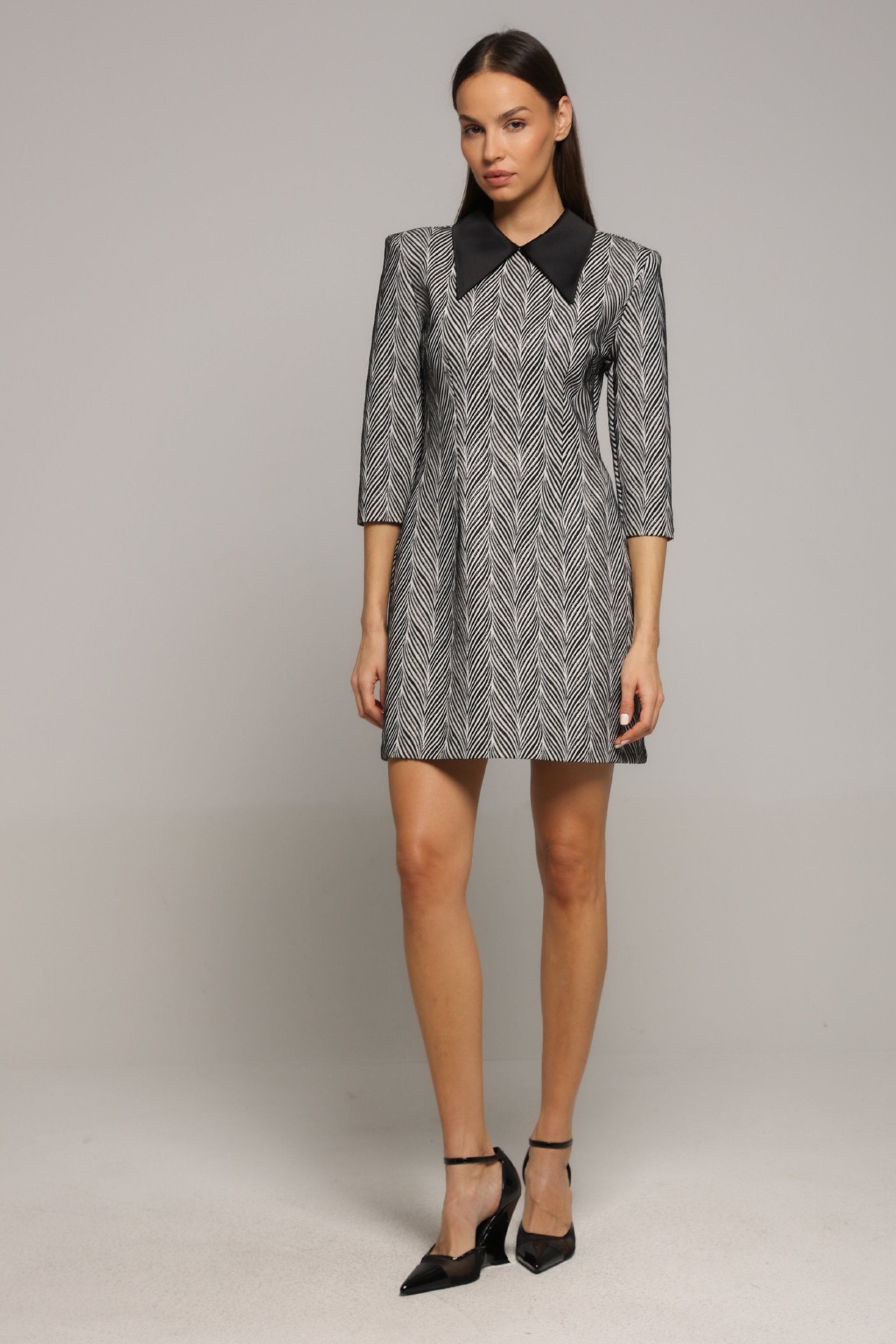 MINI HALJINA SA KONTRASTNOM KRAGNOM – PS Fashion, MINI HALJINA SA KONTRASTNOM KRAGNOM