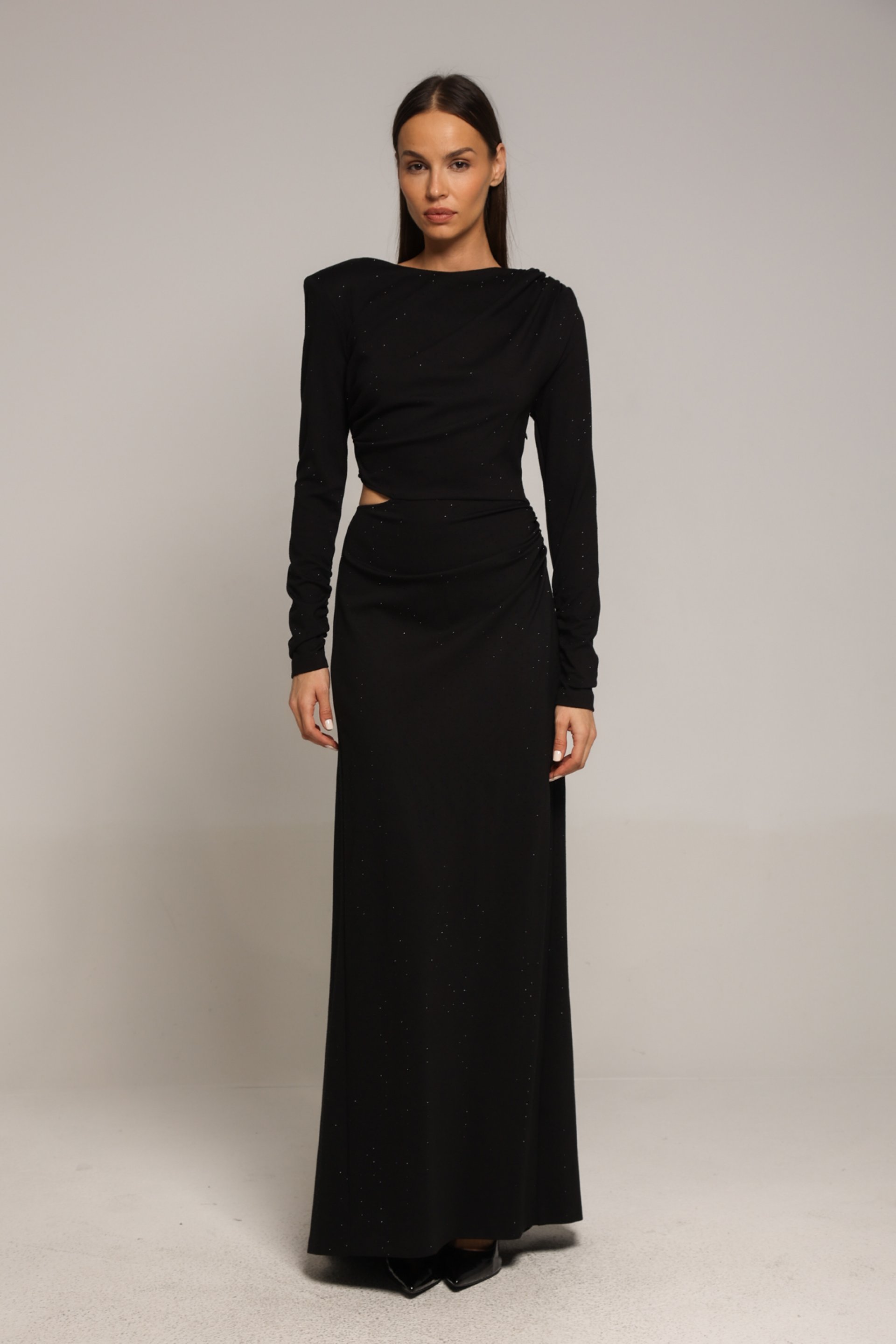 DUGA CRNA HALJINA SA OTVORENIM LEĐIMA – PS Fashion, DUGA CRNA HALJINA SA OTVORENIM LEĐIMA