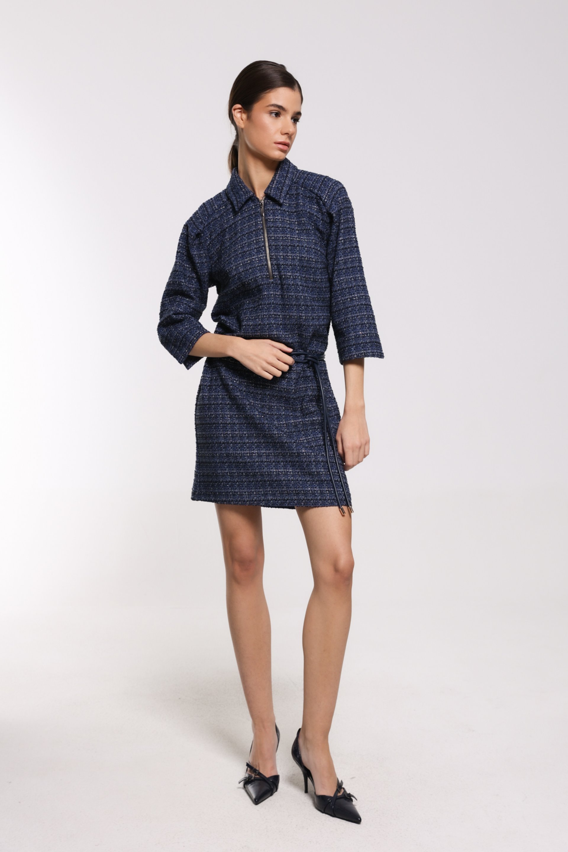 PLAVA HALJINA SA POJASOM – PS Fashion, PLAVA HALJINA SA POJASOM