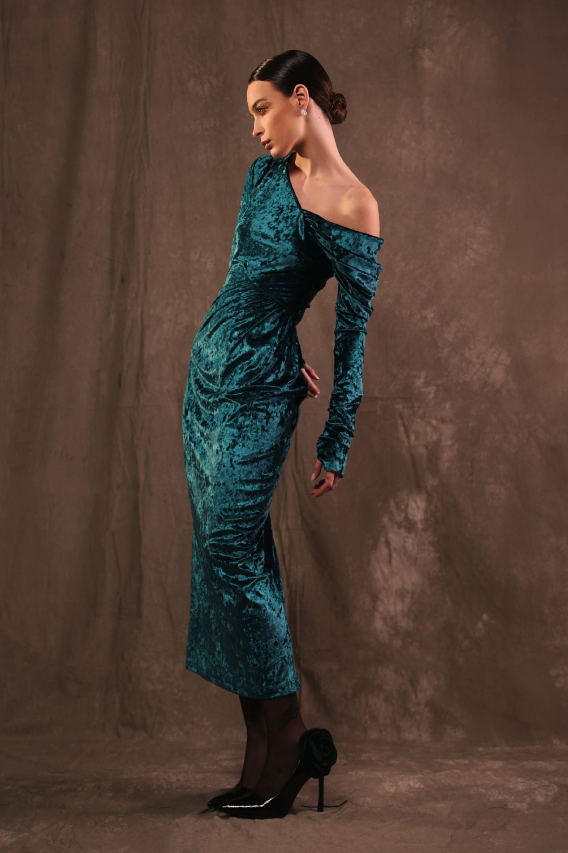 MIDI HALJINA SA ASIMETRIČNIM IZREZOM – PS Fashion, MIDI HALJINA SA ASIMETRIČNIM IZREZOM