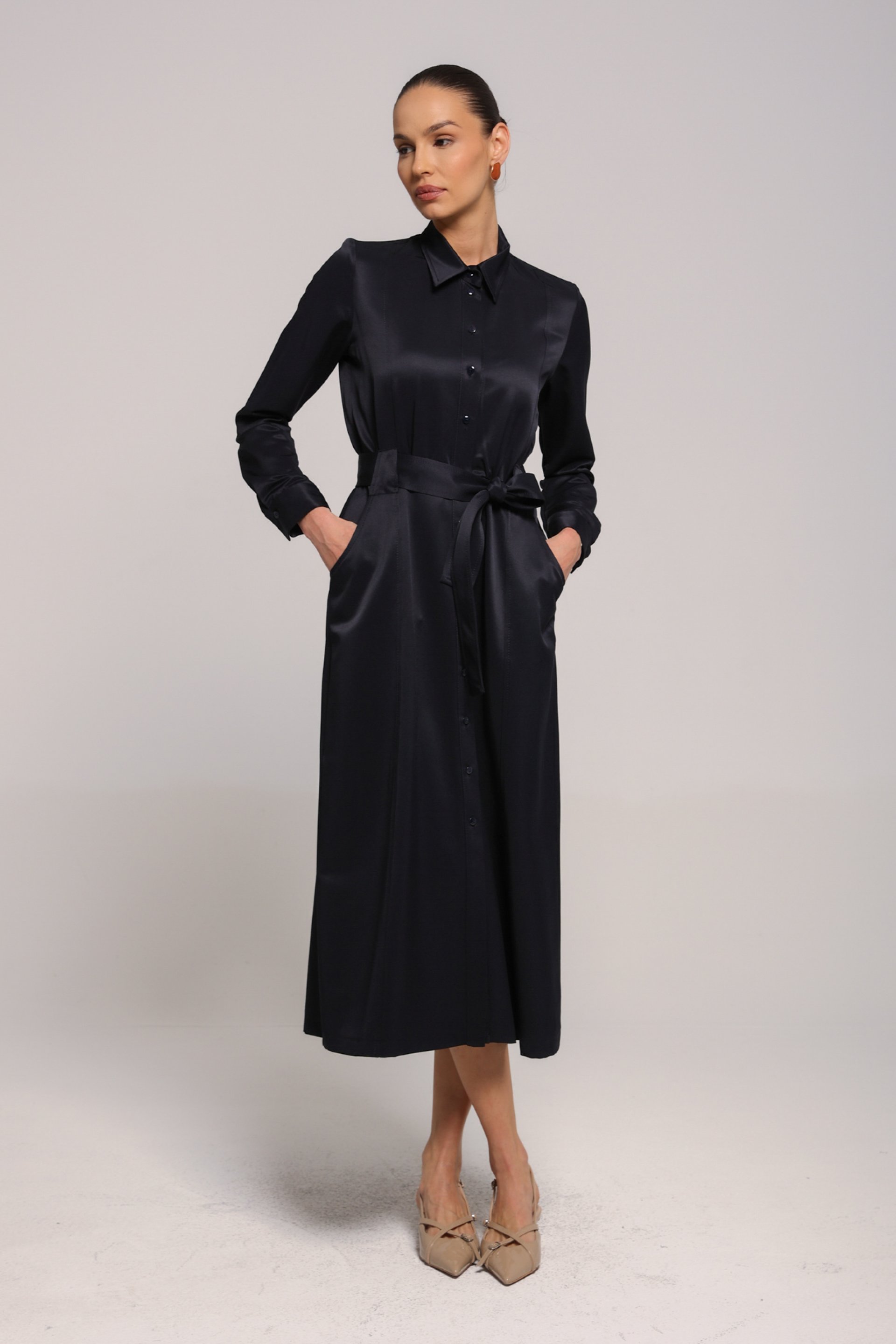 TEGET MIDI HALJINA SA POJASOM – PS Fashion, TEGET MIDI HALJINA SA POJASOM