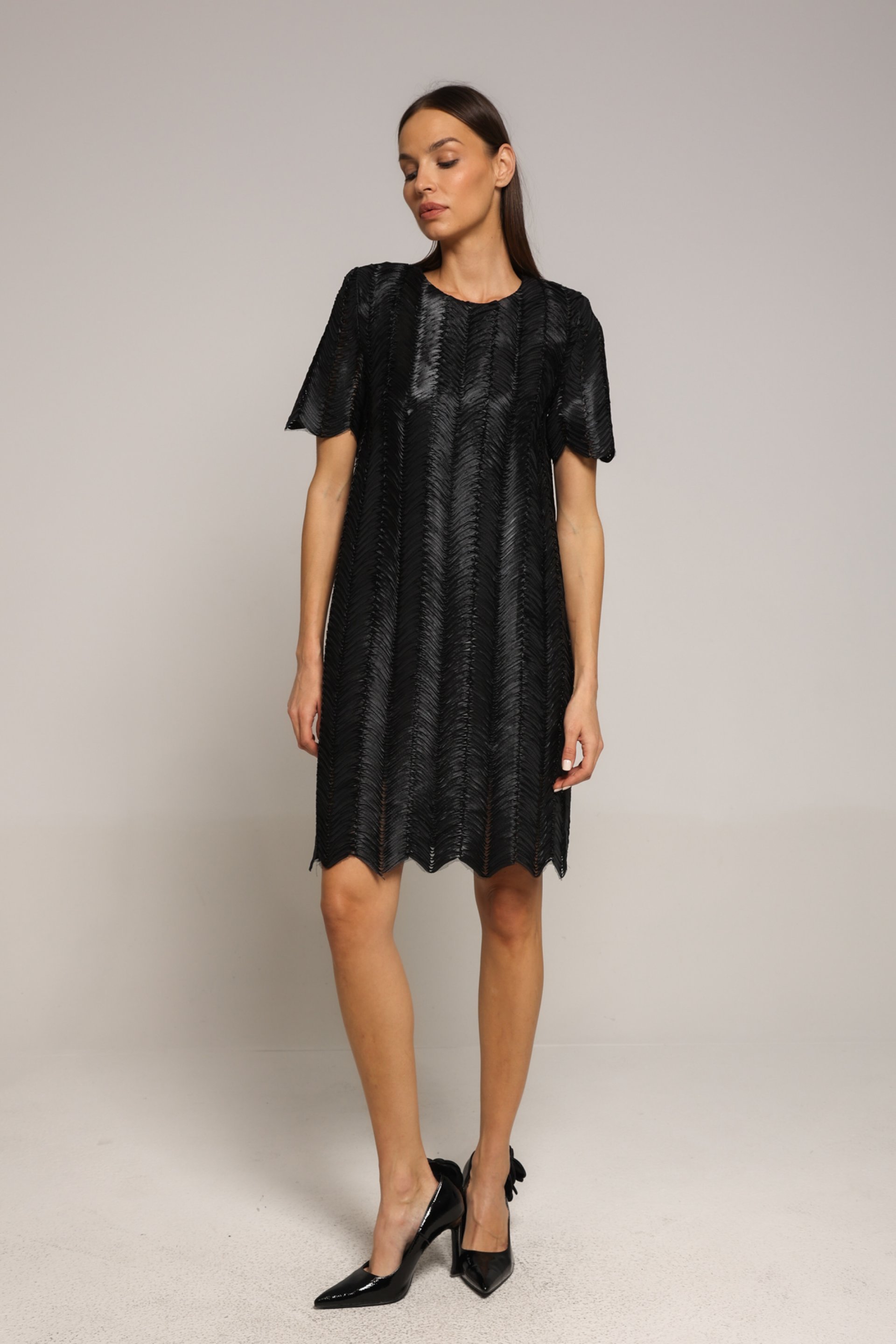 CRNA HALJINA SA TEKSTUROM – PS Fashion, CRNA HALJINA SA TEKSTUROM