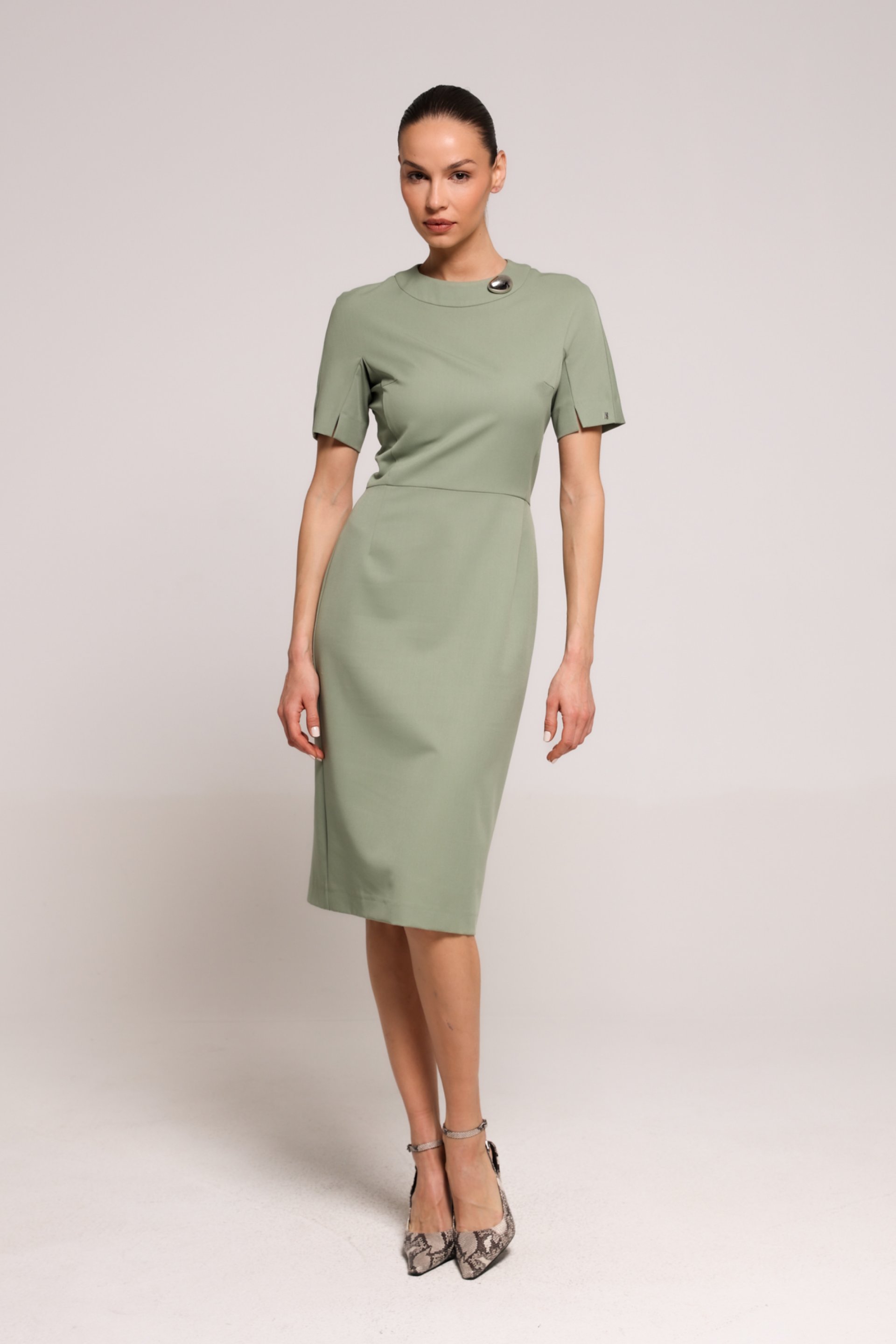 ZELENA HALJINA SA SREBRNIM DETALJEM – PS Fashion, ZELENA HALJINA SA SREBRNIM DETALJEM