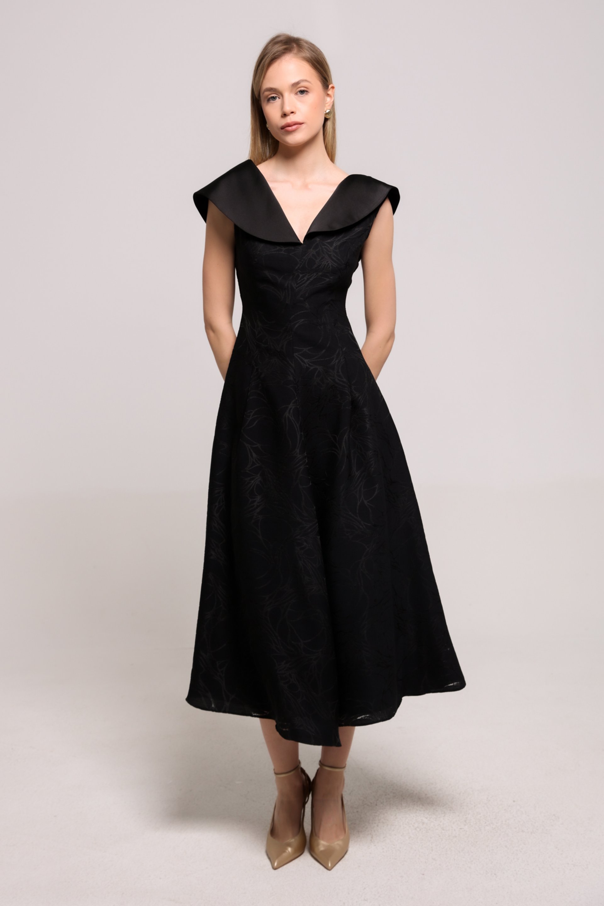 CRNA MIDI HALJINA – PS Fashion, CRNA MIDI HALJINA