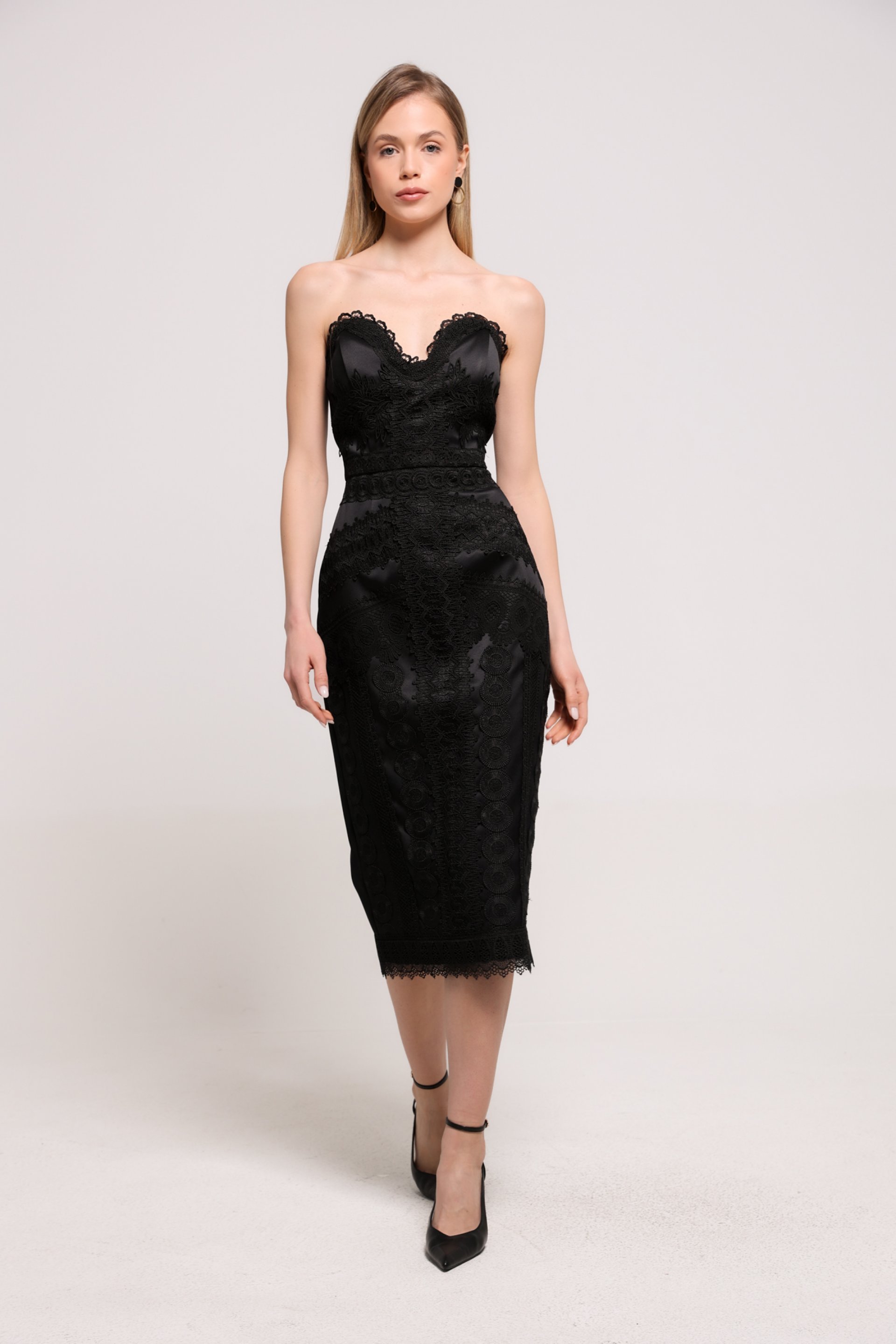 MIDI HALJINA SA ČIPKOM – PS Fashion, MIDI HALJINA SA ČIPKOM